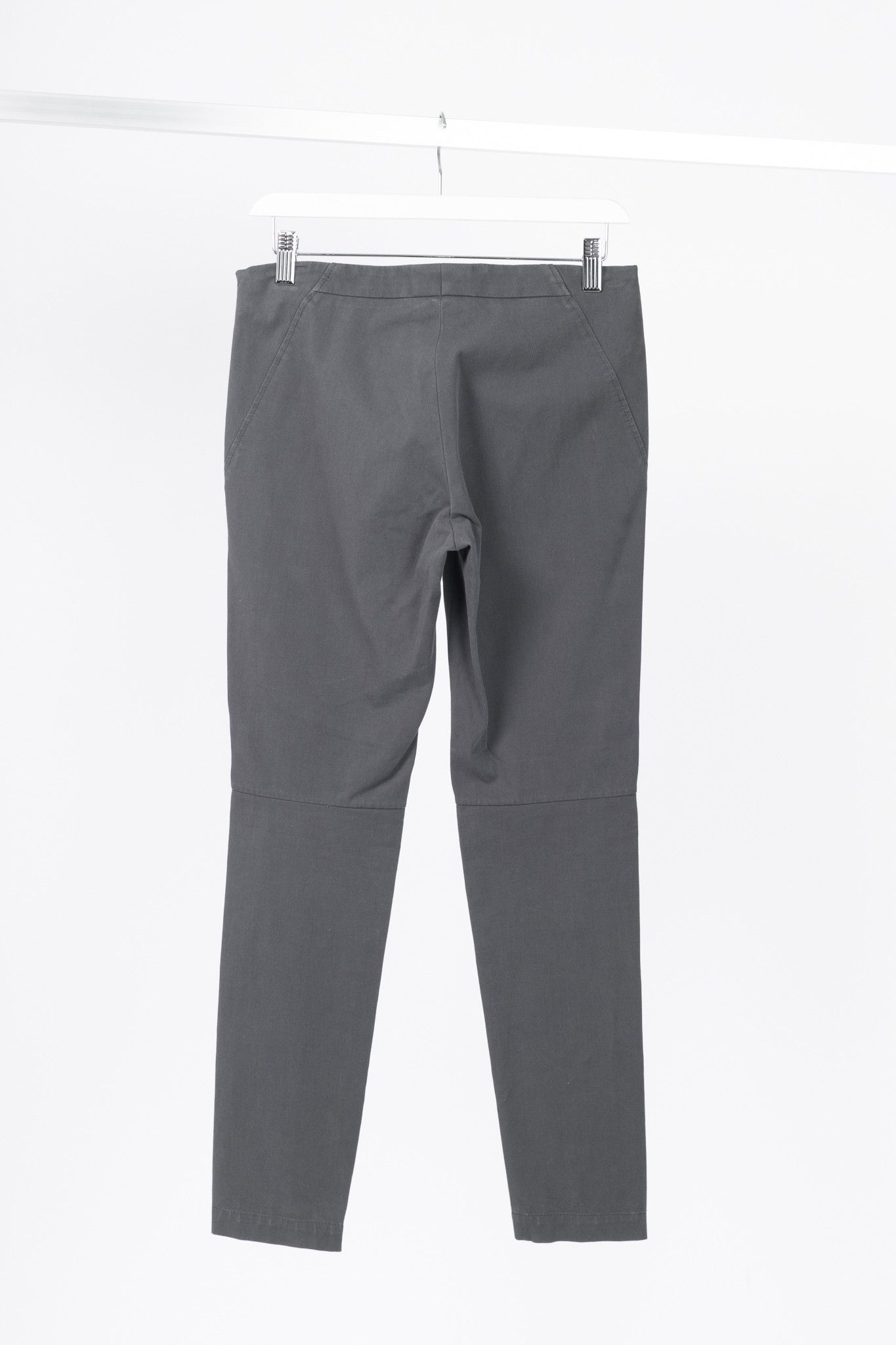 Brunello Cucinelli Brunello Cucinelli AW/14 Grey Cotton-Twill Leggings Size 27" / US 4 / IT 40 - 2 Thumbnail