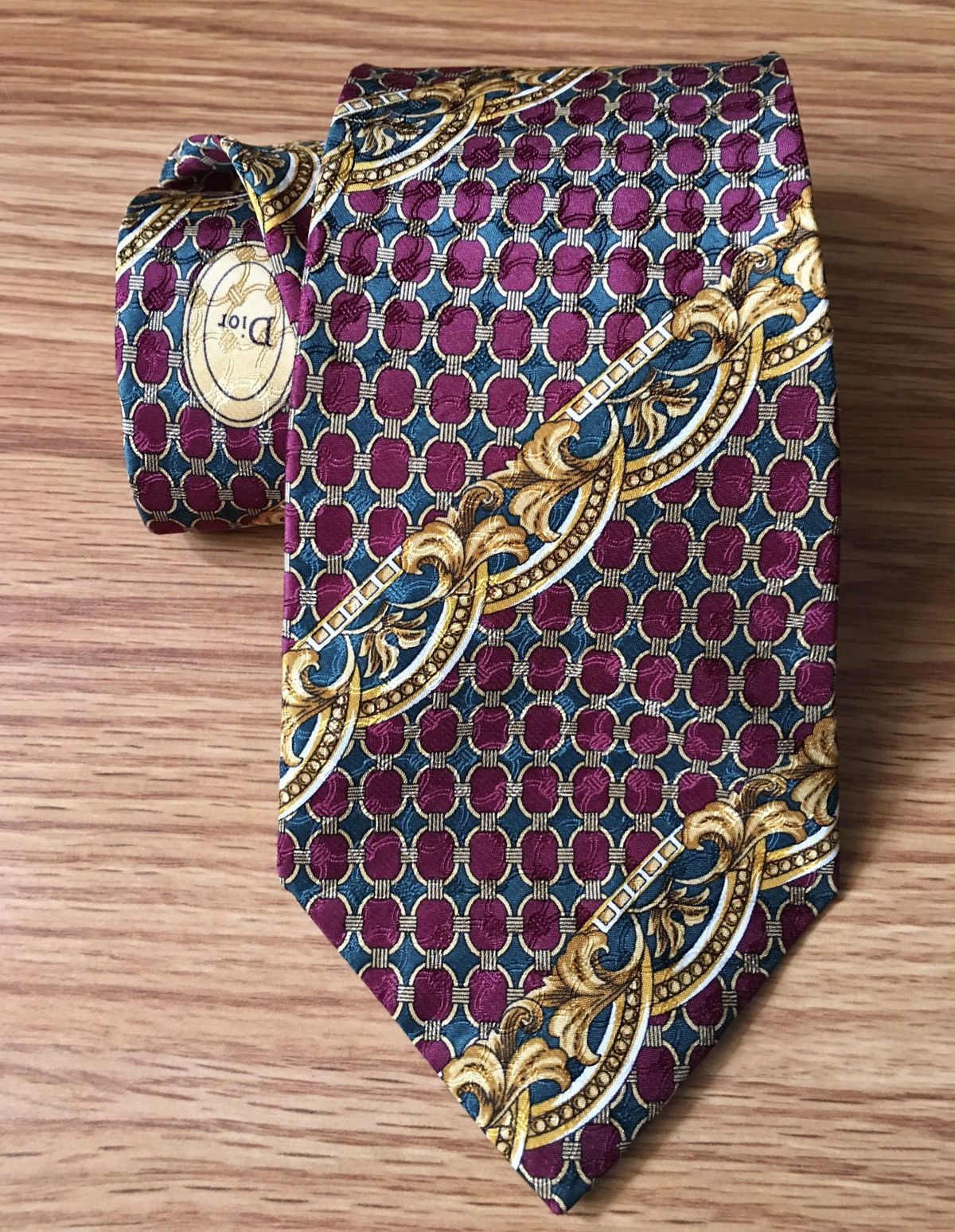 Christian Dior Monsieur × Dior × Vintage Christian Dior Red Vintage Jacquard Silk Mens Neck Tie Size ONE SIZE - 1 Thumbnail
