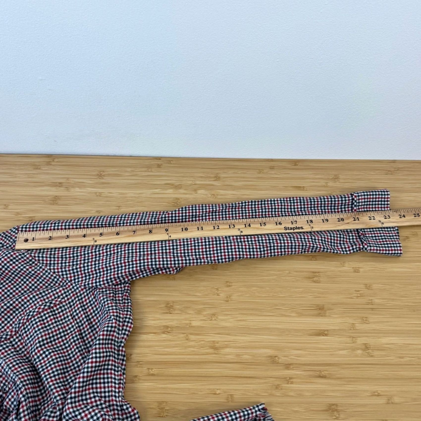 Eddie Bauer Eddie Bauer Womens Shirt S Red Gingham Plaid Long Sleeve Button Up Raw Hem Size S / US 4 / IT 40 - 5 Thumbnail