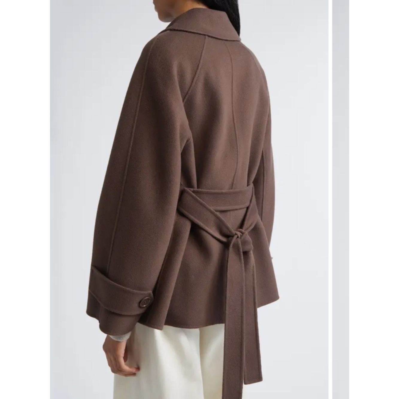 Max Mara MaxMara Louise Short Wool Double Face Coat 8 Brown Tie Peac Size M / US 6-8 / IT 42-44 - 3 Thumbnail