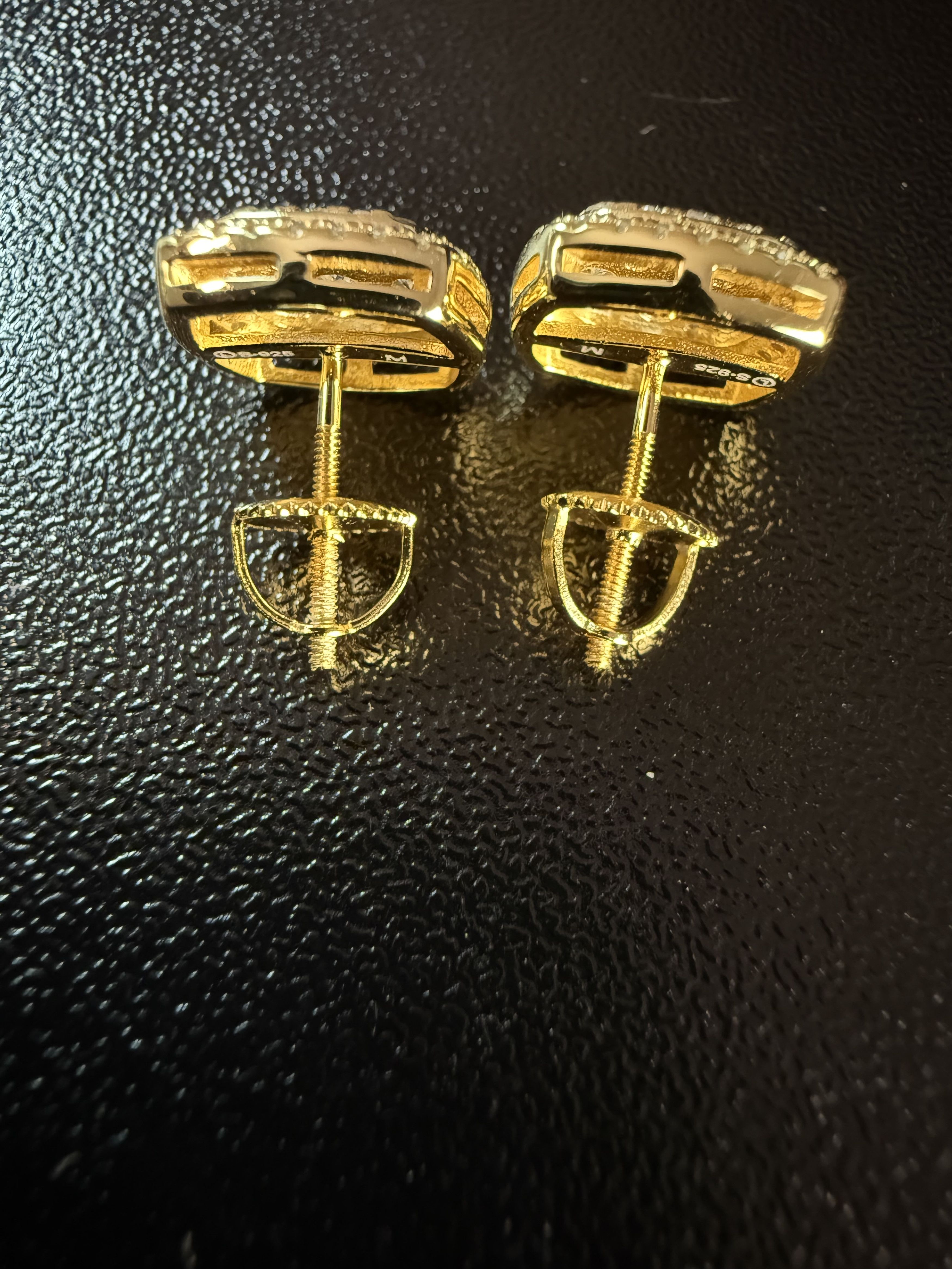 Other Square ice cross men’s Moissanite gold plated earrings Size ONE SIZE - 10 Thumbnail