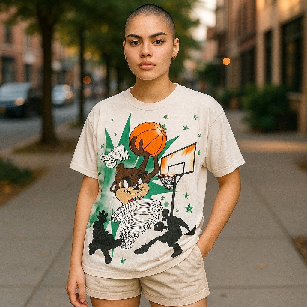 Jordan Brand × Vintage Vintage Space Jam Taz Monstars AOP Michael Jordan Freeze NYC Size US XL / EU 56 / 4 - 7 Thumbnail
