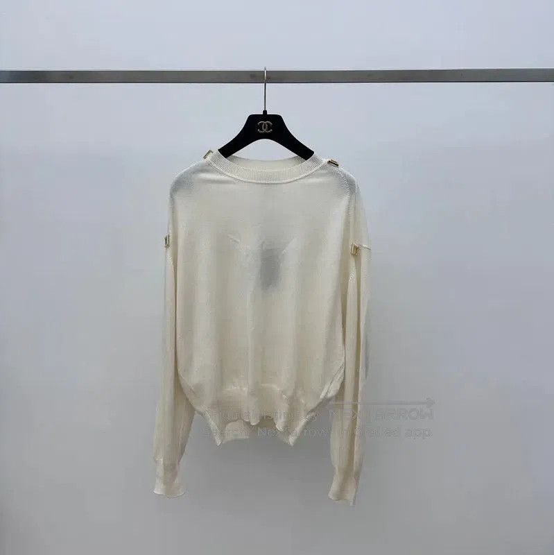 Louis Vuitton Louis Vuitton Cream Knitted Top for Women . Size S / US 4 / IT 40 - 1 Thumbnail