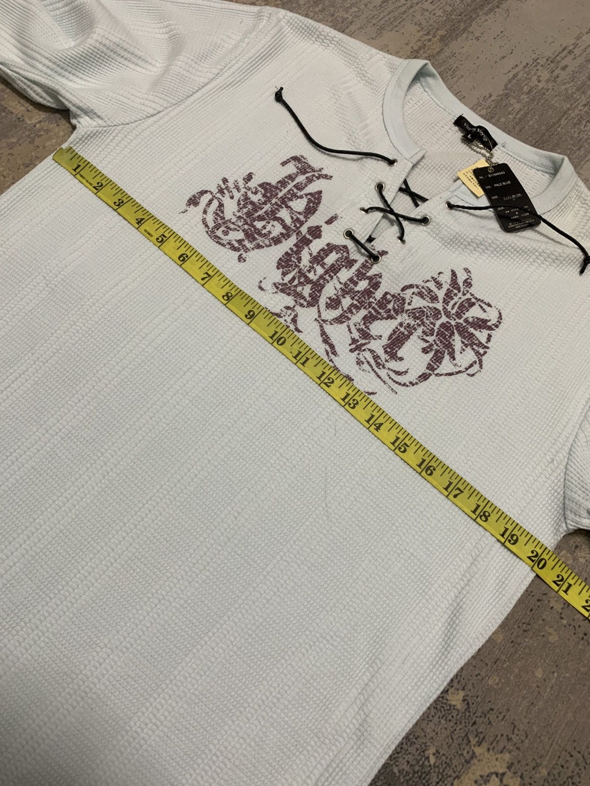 If Six Was Nine Virgin Voyage Japanese Gothic Poem Lace-Up Waffle Knit Shirt Size US L / EU 52-54 / 3 - 10 Thumbnail