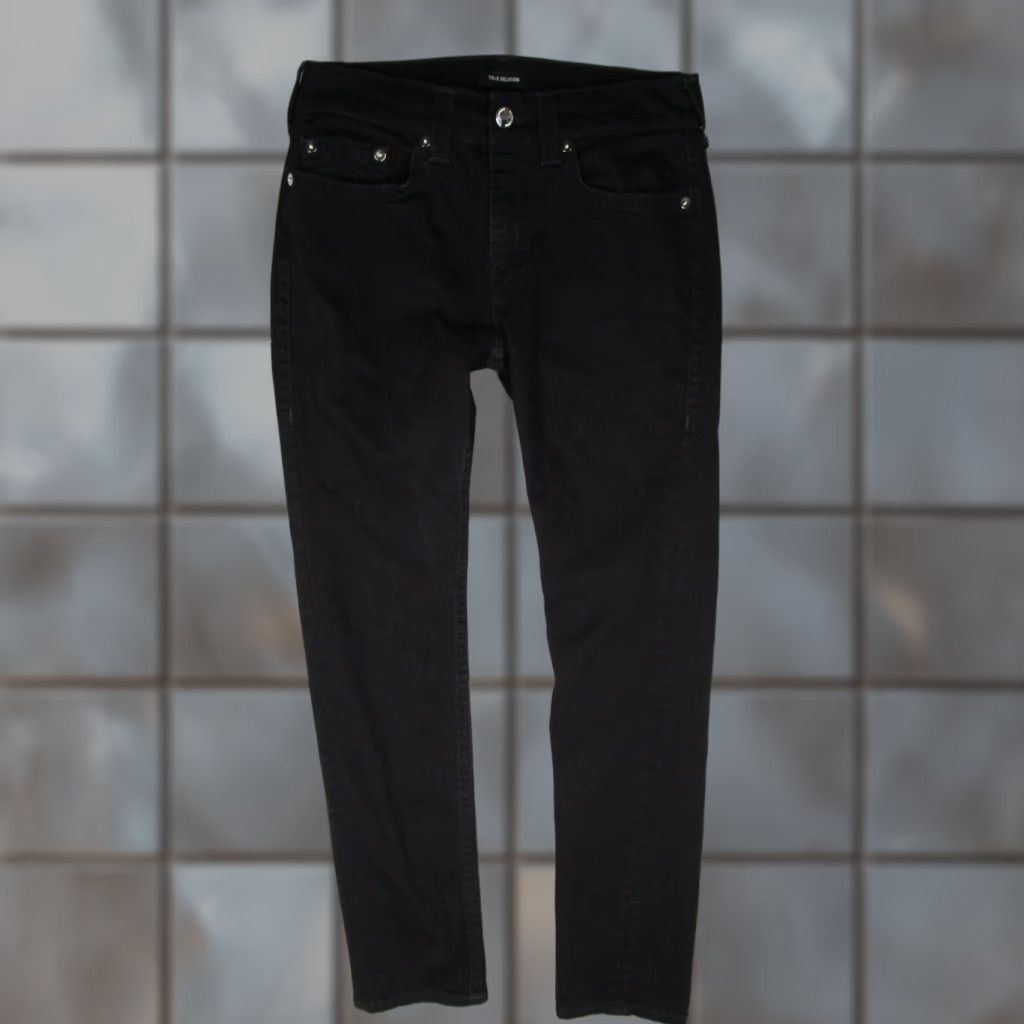 True Religion Rocco Jeans Mens 33 Black Slim Fit Denim 33x33