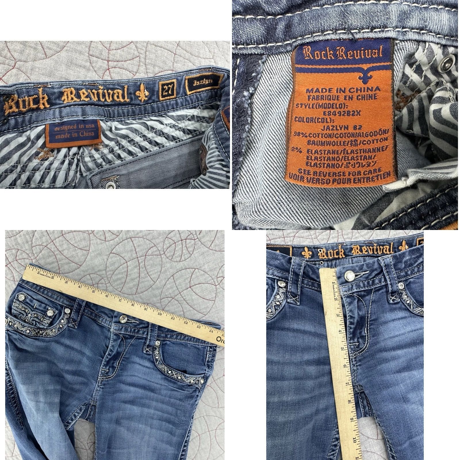 Vintage Rock Revival Jazlyn Mid-Rise Boot Denim Jeans Women's Tag Size 27 Size 27" / US 4 / IT 40 - 8 Thumbnail
