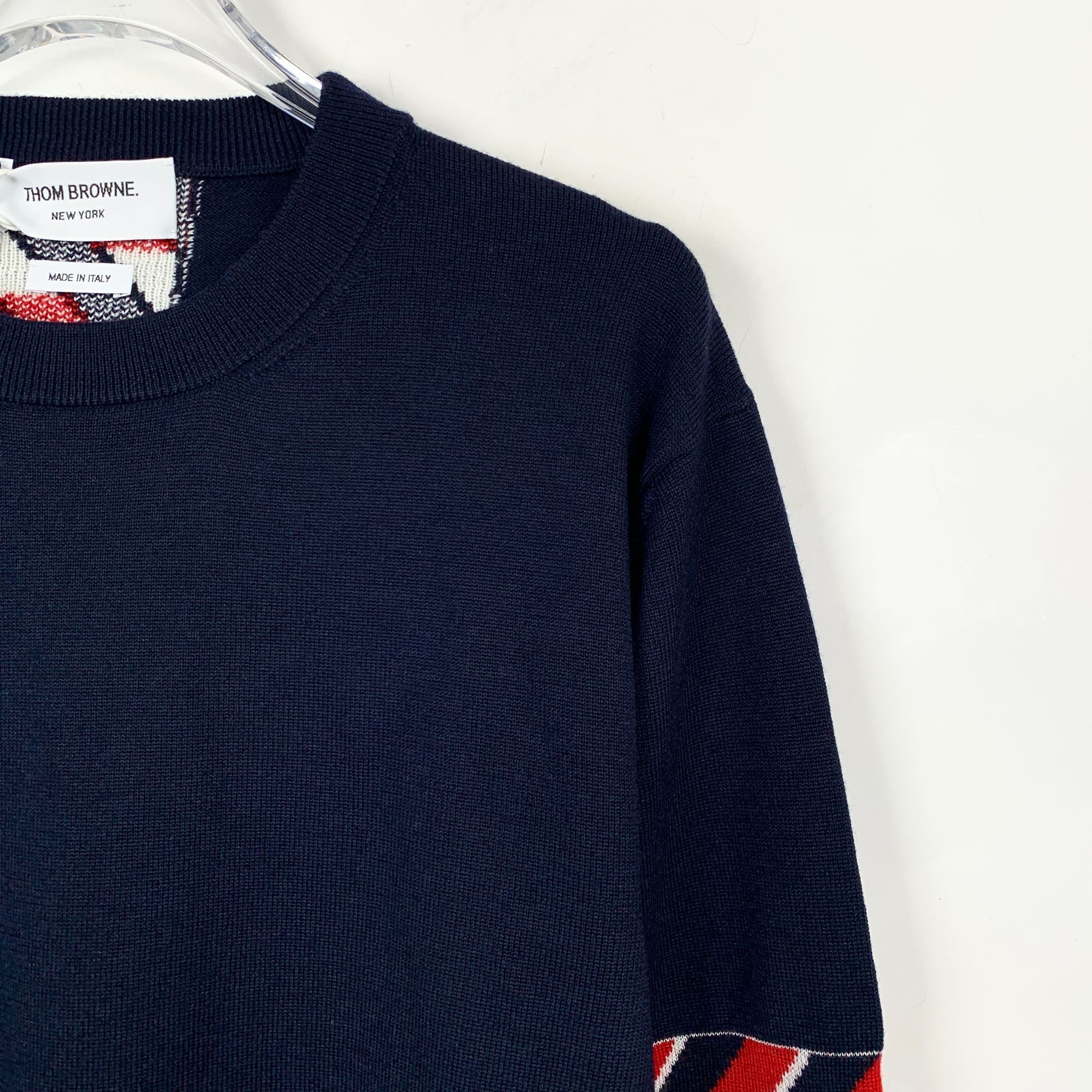 Thom Browne Thom Browne Navy Lobster Wool Sweater With Red & White Strip Size XS / US 0-2 / IT 36-38 - 3 Thumbnail