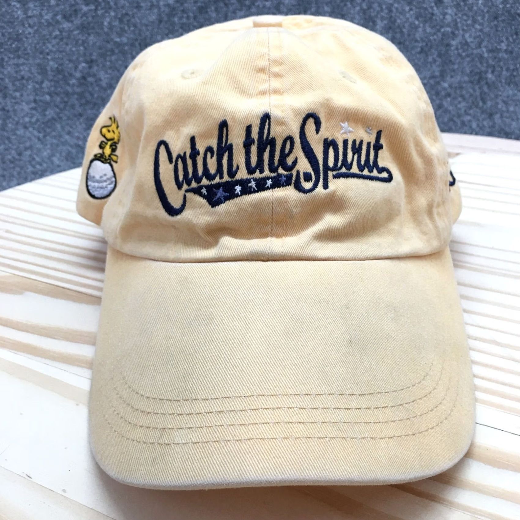 Vintage Ahead Catch The Spirit Baseball Hat Womens Yellow OS Adjustable Embroidered Logo Size ONE SIZE - 2 Thumbnail