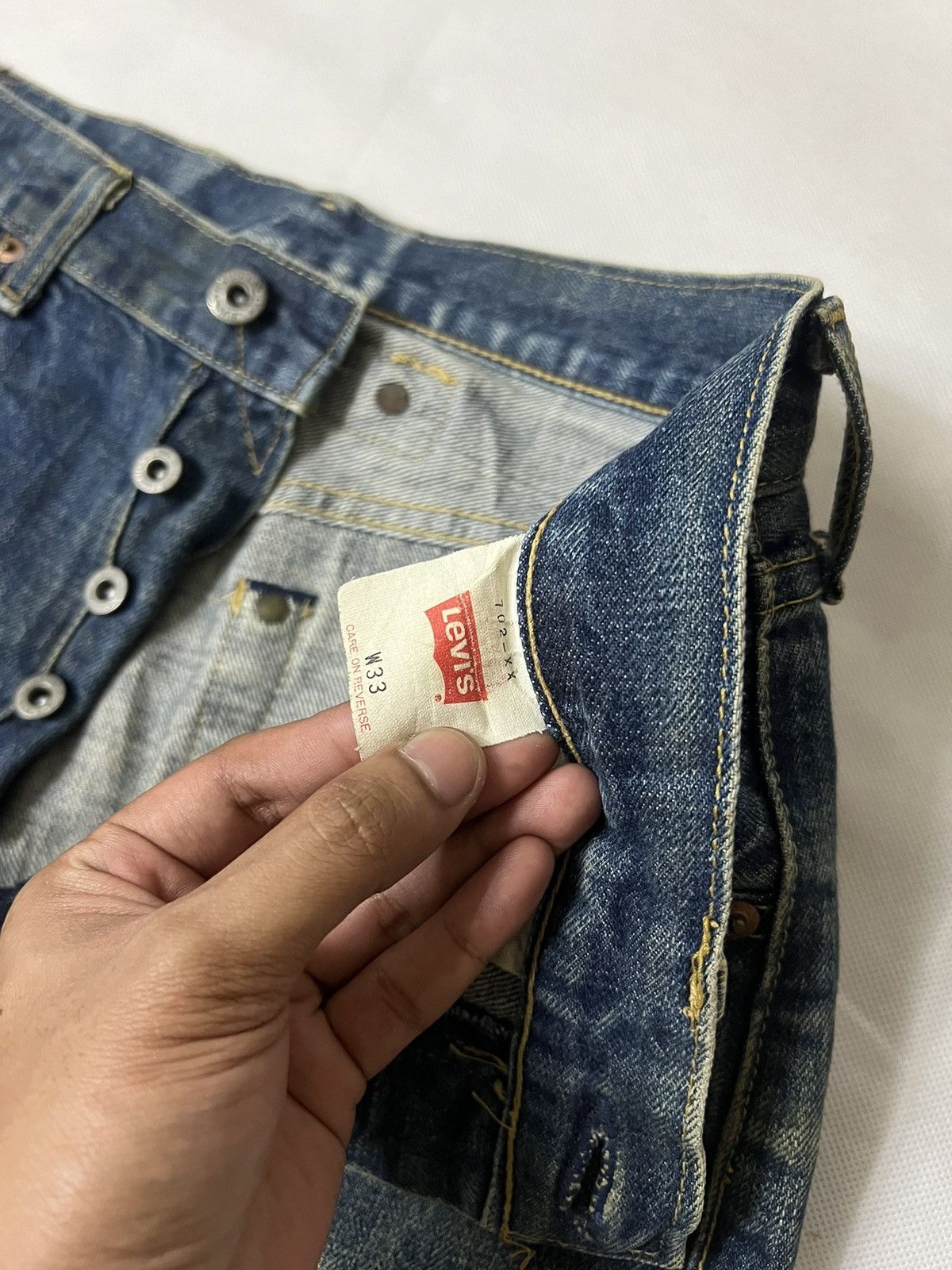 Levi's Vintage 80's Levis 702 "E" Buckle Back Selvedge Denim Size US 33 - 4 Thumbnail