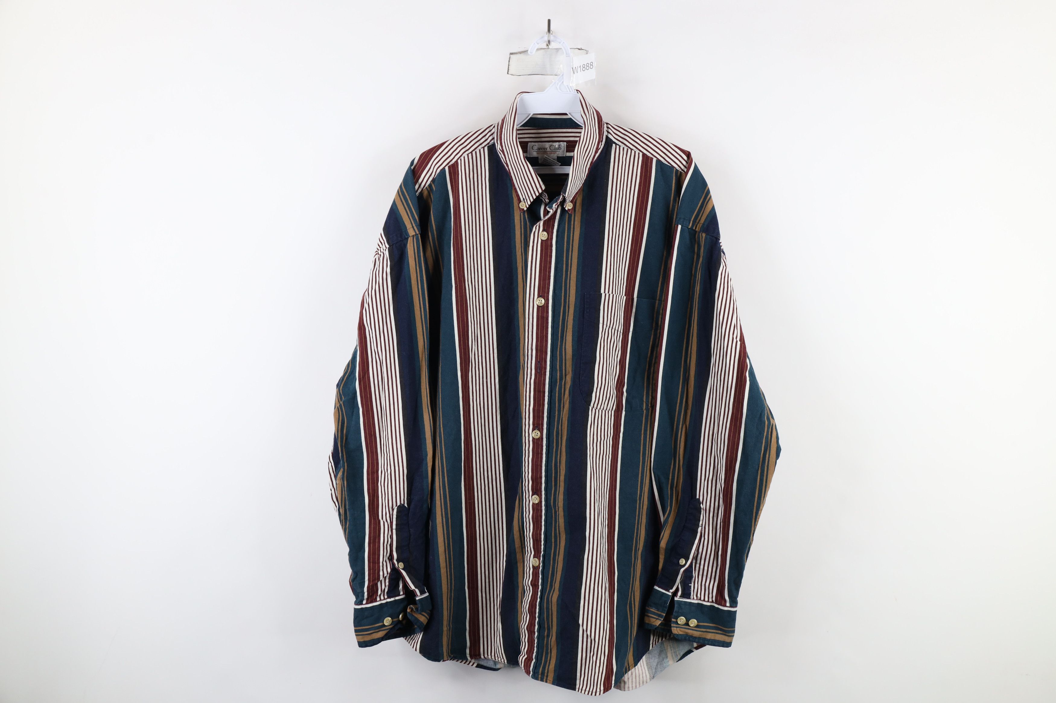 Vintage Vintage 90s Streetwear Striped Collared Button Down Shirt Size US L / EU 52-54 / 3 - 1 Thumbnail