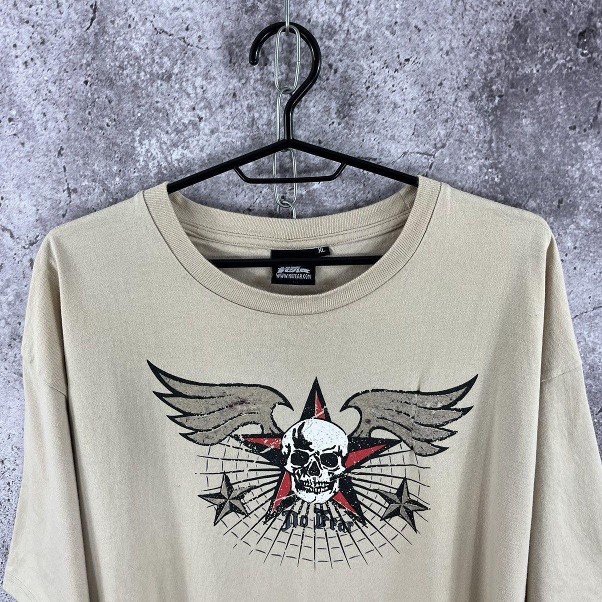 No Fear × Vintage No Fear Vintage T-Shirt Big Logo Scull Y2K Beige Size XL Size US XL / EU 56 / 4 - 2 Thumbnail
