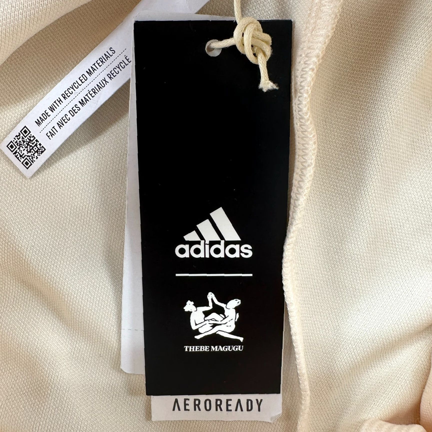Adidas Adidas Pants Womens Small Cream Jogger Tapered Leg Logo Aeroready Thebe Magugu Size 28" / US 6 / IT 42 - 4 Thumbnail