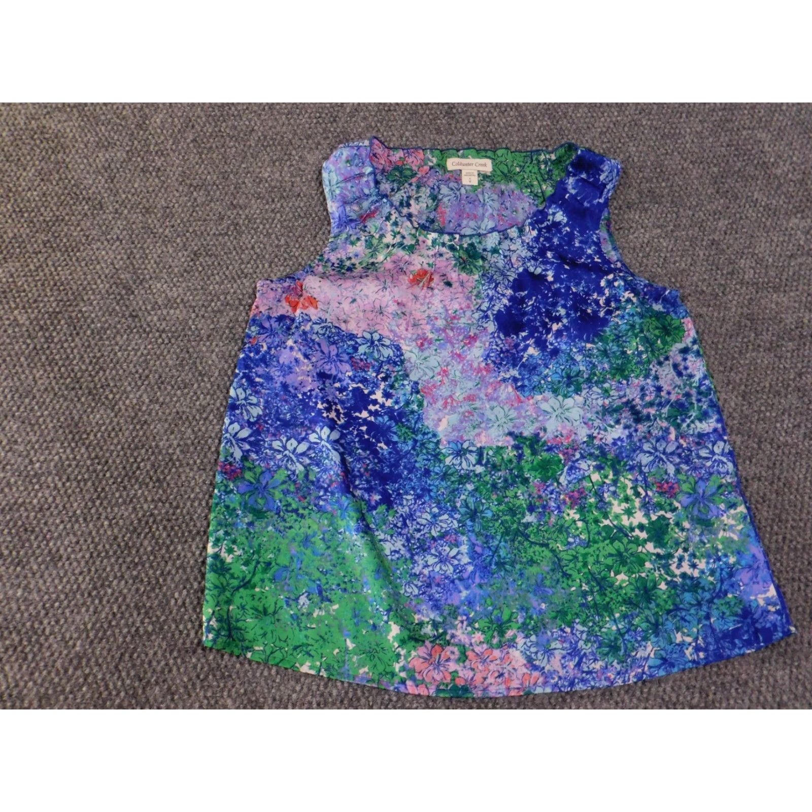 Coldwater Creek **Coldwater Creek Blue Green Floral Women's Sleeveless Blouse** User: Coldwater Creek Blue Green Floral Women's Sleeveless Blouse Size S / US 4 / IT 40 - 3 Thumbnail