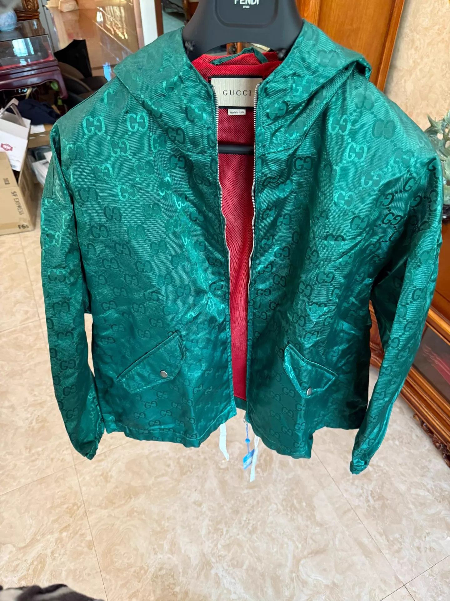 Gucci Gucci Full Logo Green Jacket Size 50 Size US M / EU 48-50 / 2 - 3 Thumbnail