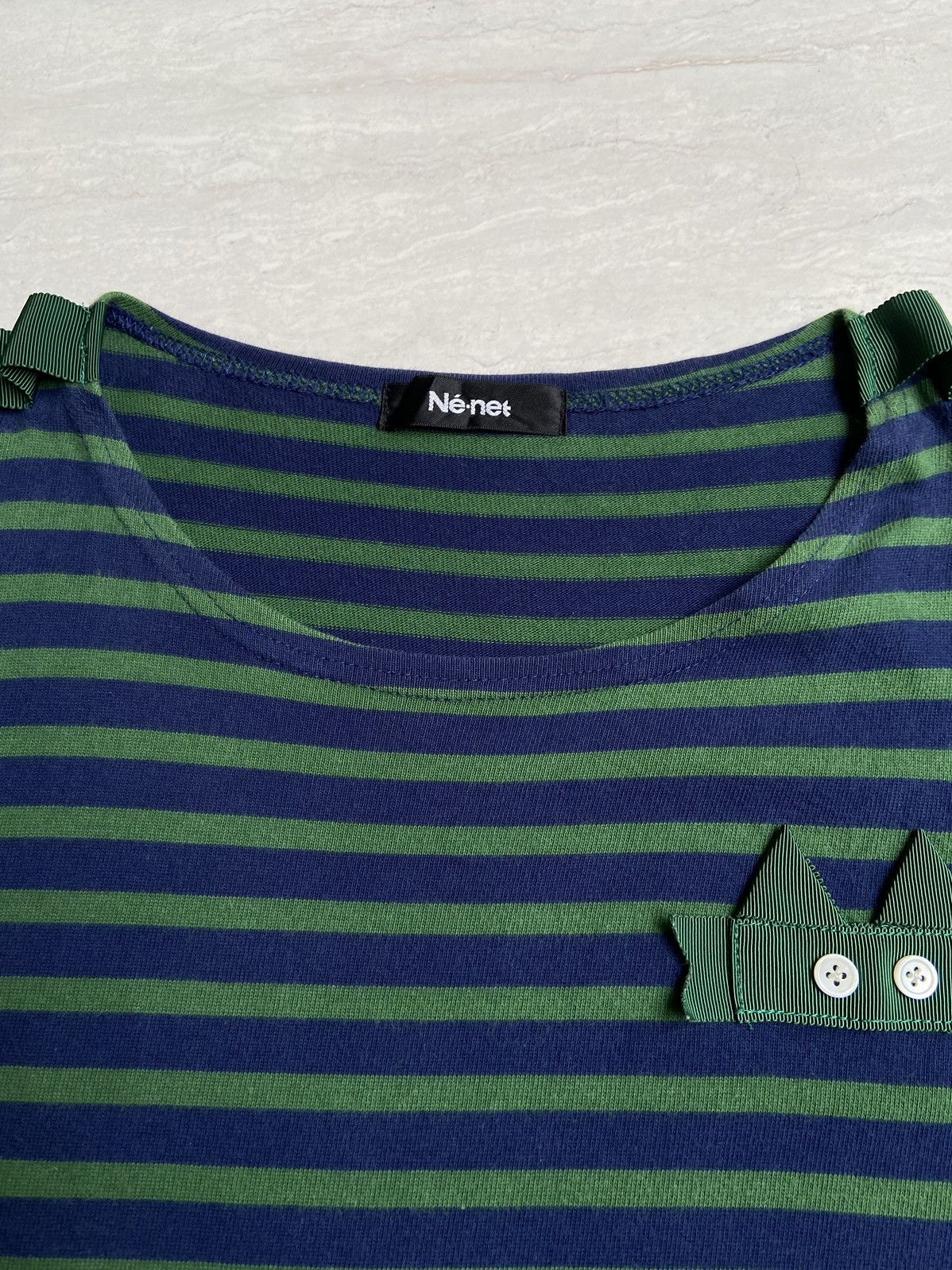 Issey Miyake NE-NET Issey Miyake Striped Long T-shirt/Dress Size US S / EU 44-46 / 1 - 15 Thumbnail