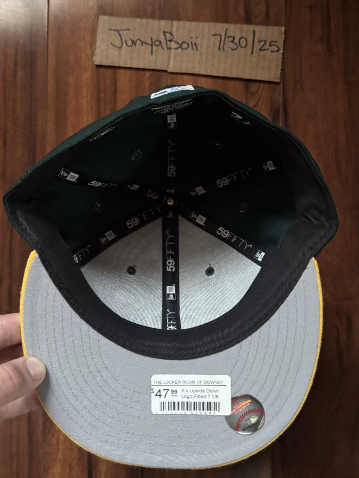Hat Club Size 7 1/8 Wool Oakland Athletics Upside Down Logo Grey UV Size ONE SIZE - 4 Thumbnail