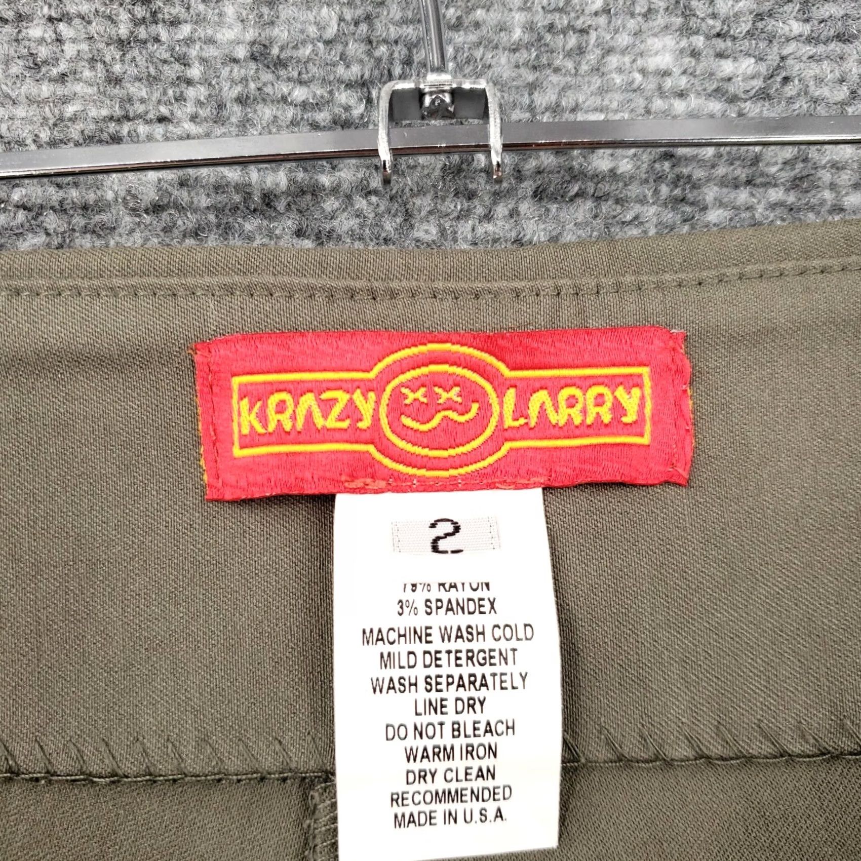 Vintage Krazy Larry Pants Women 2 Green Jagging Denim Mid Rise Casual Size 26" / US 2 / IT 38 - 3 Thumbnail