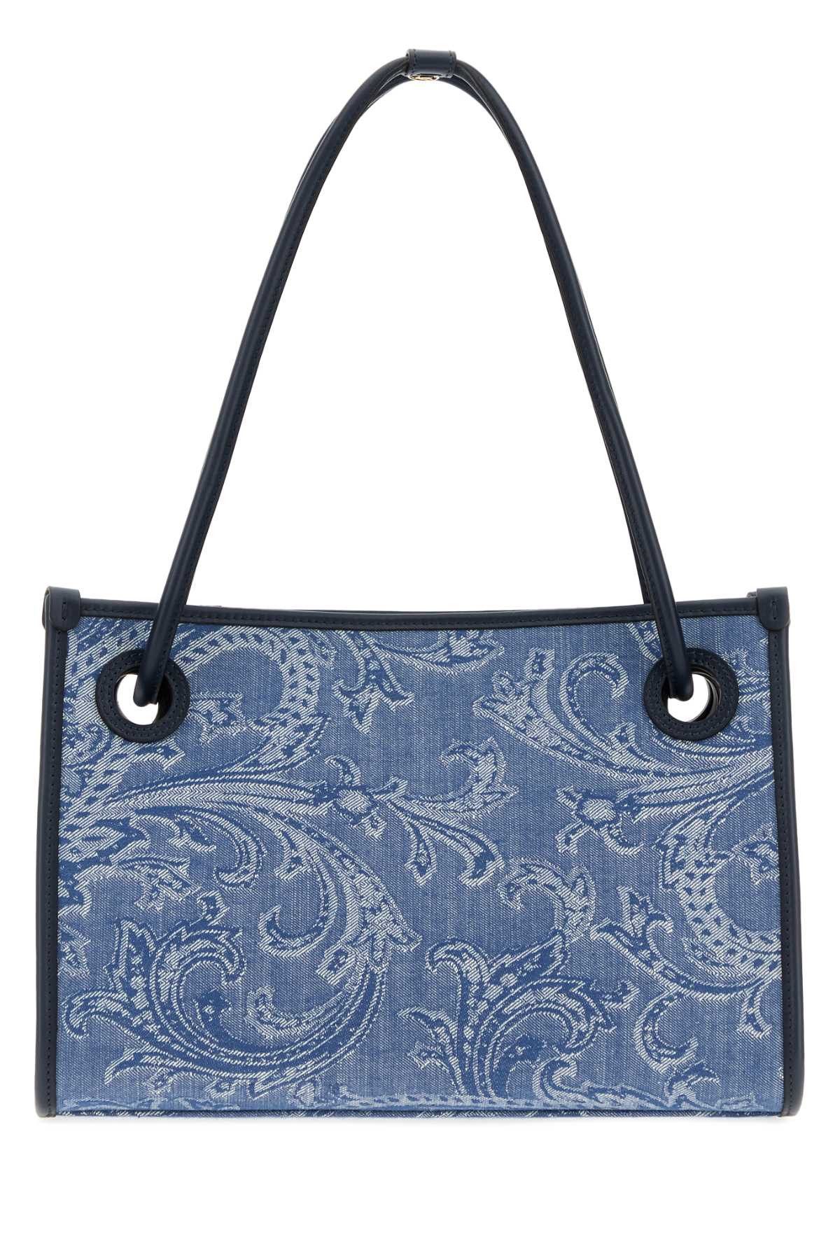 Etro Embroidered Denim Small Eyes Shopping Bag Size ONE SIZE - 1 Thumbnail