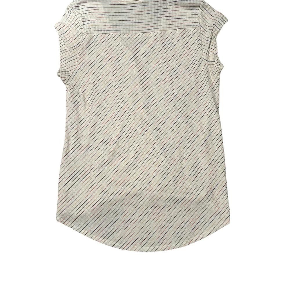Marvel Comics Maeve By Anthropologie White Rainbow Stripe Leila Faux Wrap Size L / US 10 / IT 46 - 4 Thumbnail