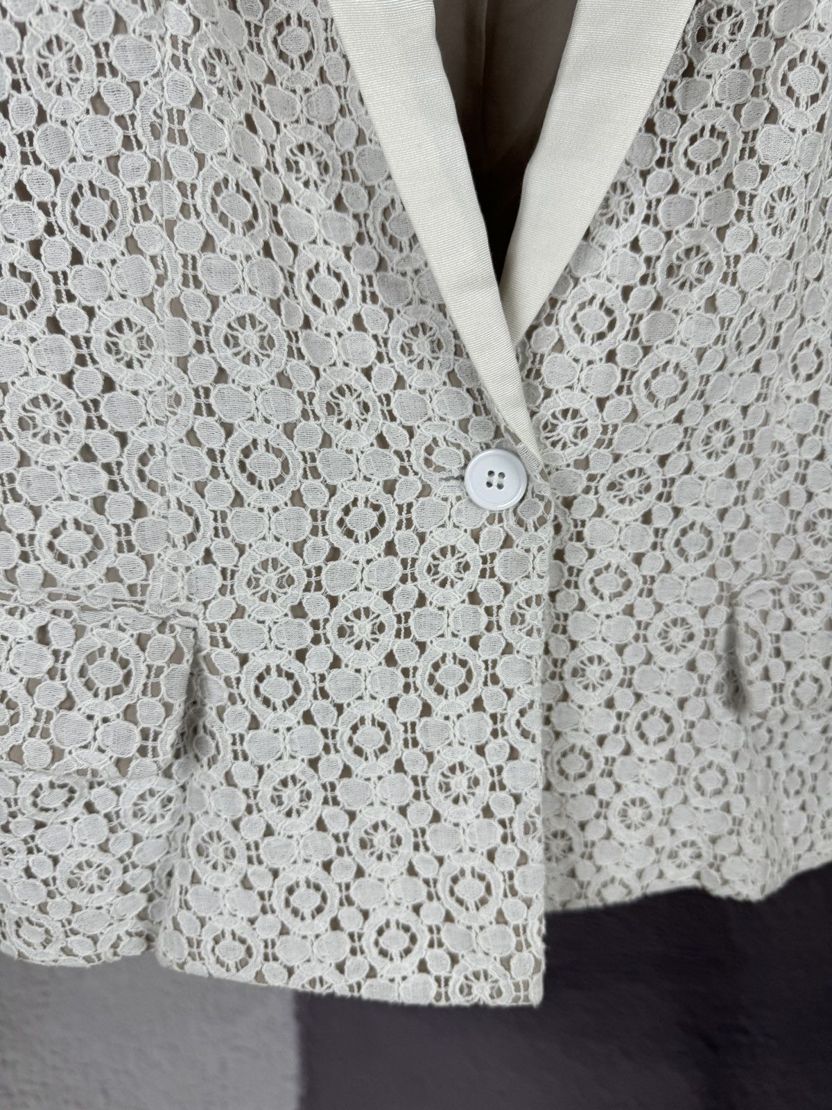 Marc by Marc Jacobs Marc By Marc Jacobs Womens Lace Notch Collar Blazer White 4 Size S / US 4 / IT 40 - 6 Thumbnail