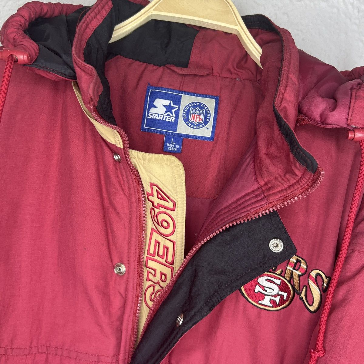 NFL × Starter × Vintage 🔥90’s Vintage NFL San Francisco 49ers Light Puffer Jacket Size US L / EU 52-54 / 3 - 9 Thumbnail