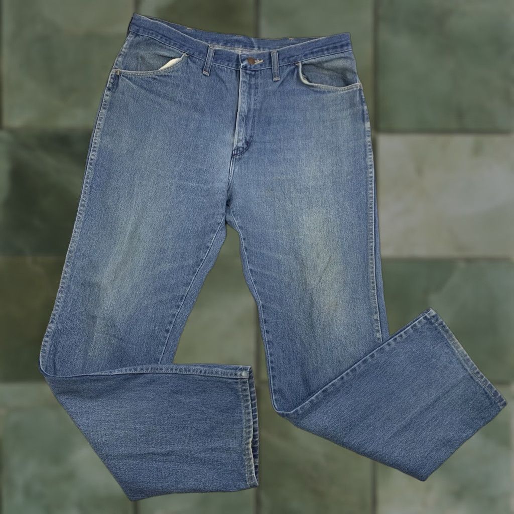 Denime VINTAGE Rustler Jeans Adult 38x32 Blue Denim USA 70s Zipper Straight Mens Size US 38 / EU 54 - 1 Thumbnail