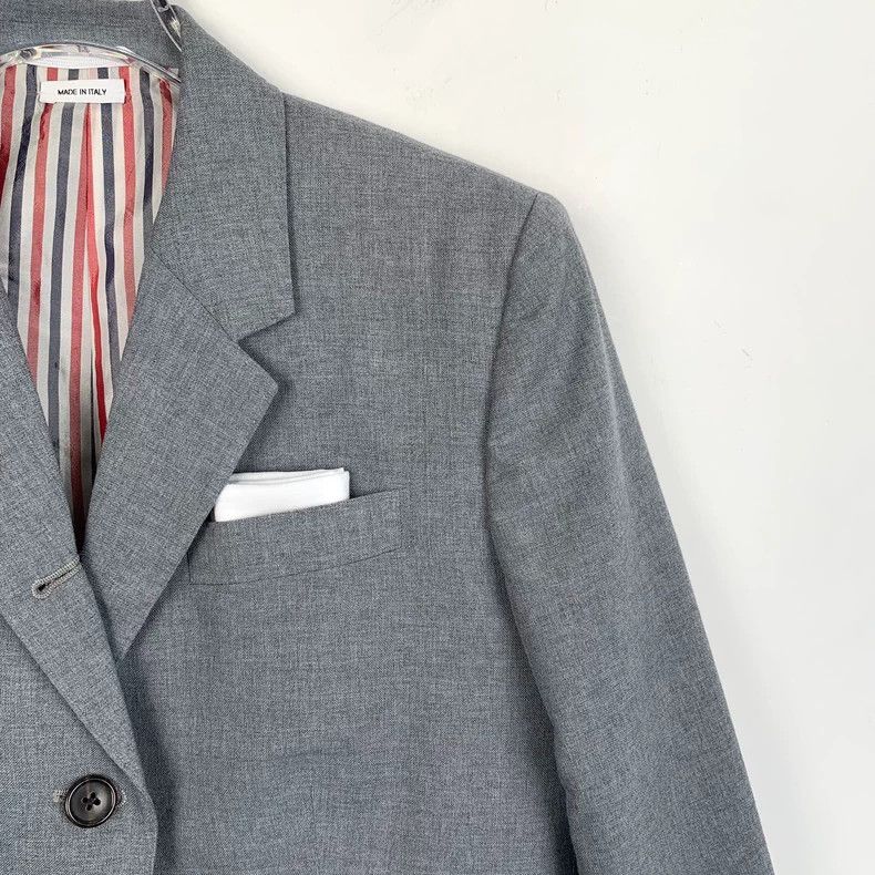 Thom Browne Thom Browne Dark gray wool lapel single-breasted suit 2503- Size 42R - 3 Thumbnail