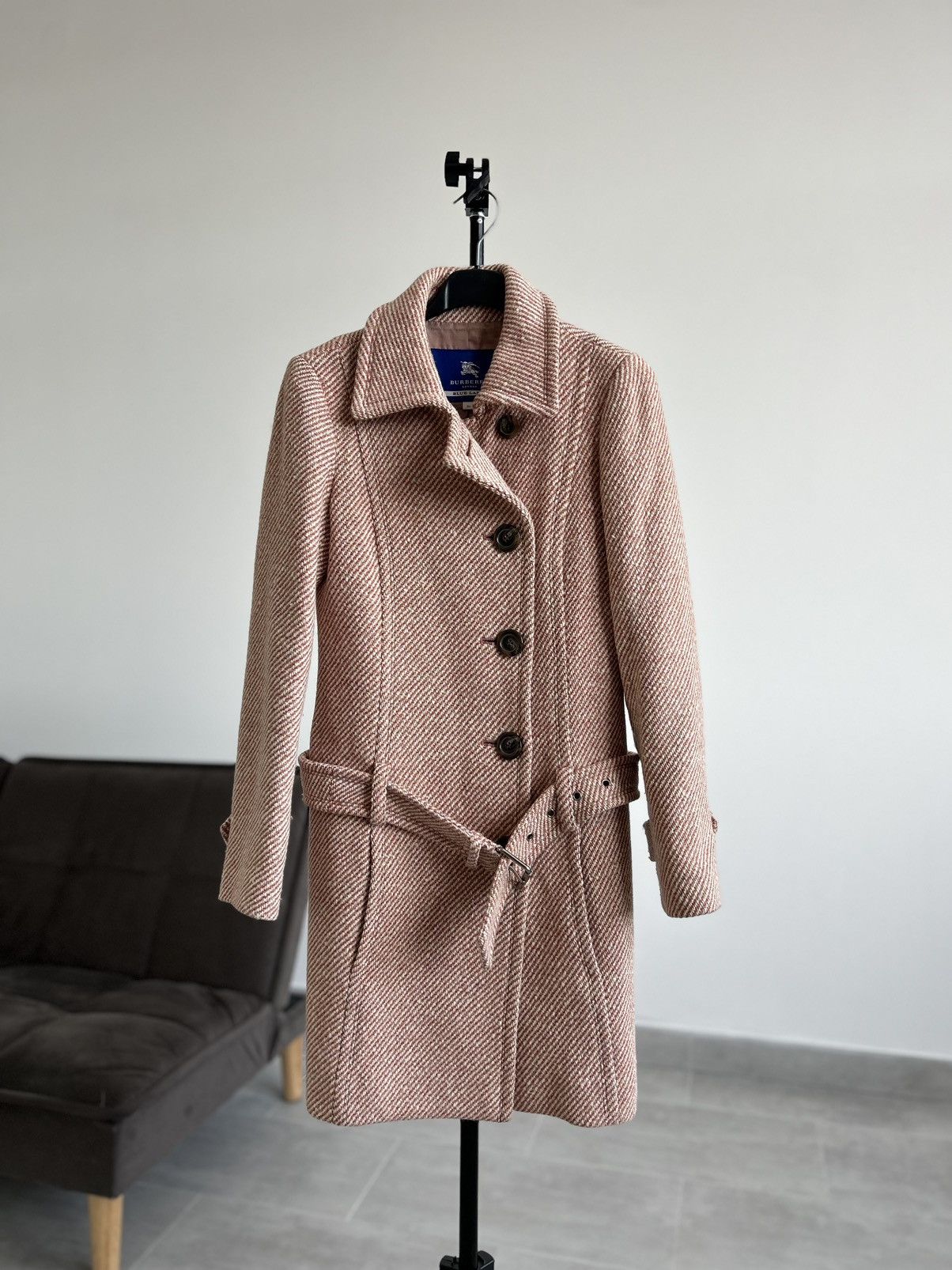 Burberry Burberry Blue Label Wool Coat Belted Size 36 Size XS / US 0-2 / IT 36-38 - 1 Thumbnail