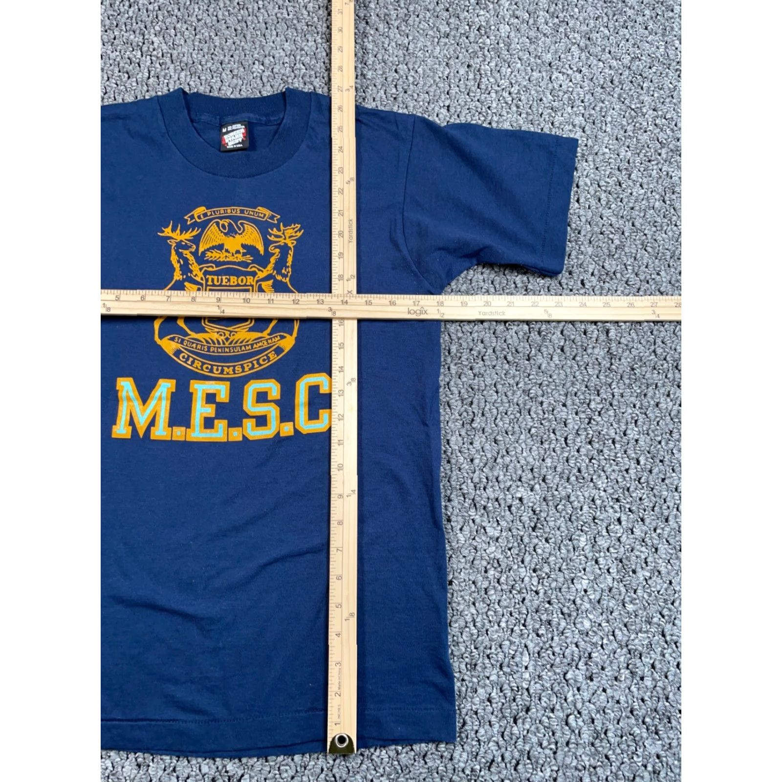 Vintage VINTAGE 80s Screen Stars T-Shirt Adult Small Blue Michigan Seal Print Size US S / EU 44-46 / 1 - 4 Thumbnail