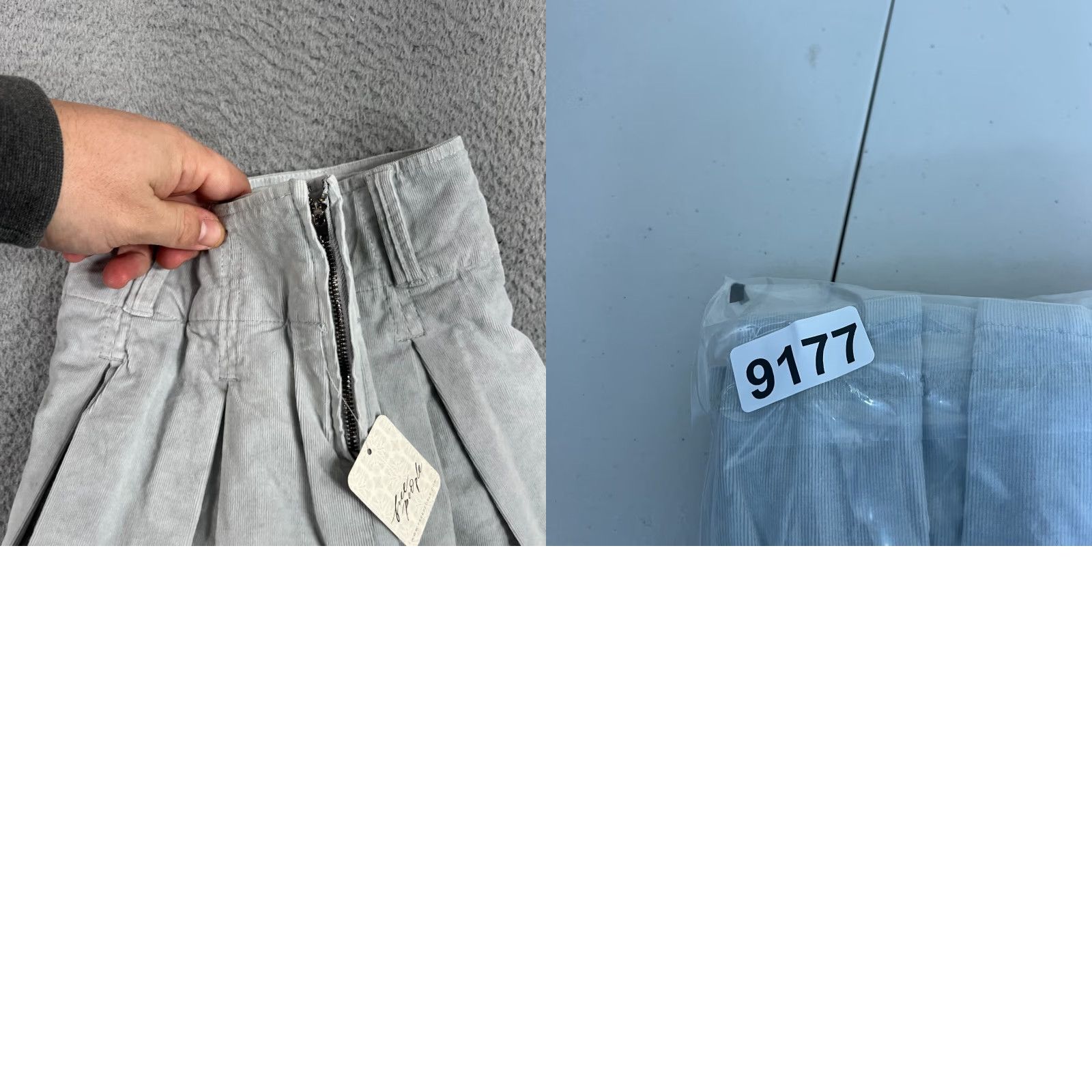 Free People Free People Corduroy Mini Skirt Women's 2 Blue Gray Ruffle Hem Boho NWT Size 26" / US 2 / IT 38 - 9 Thumbnail