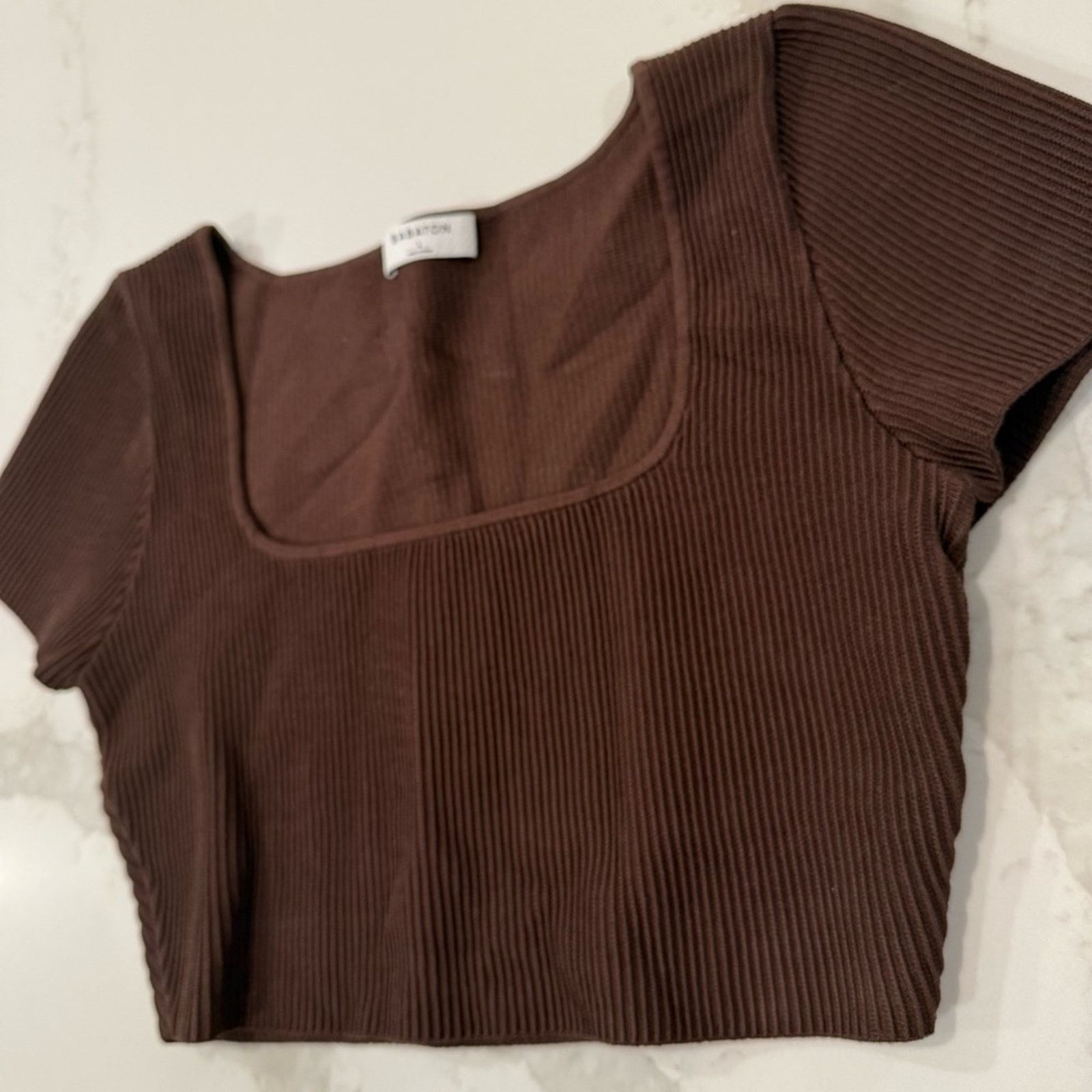Aritzia Babaton by Aritzia Sculpt Knit Squareneck Crop Womens Large Size L / US 10 / IT 46 - 8 Thumbnail