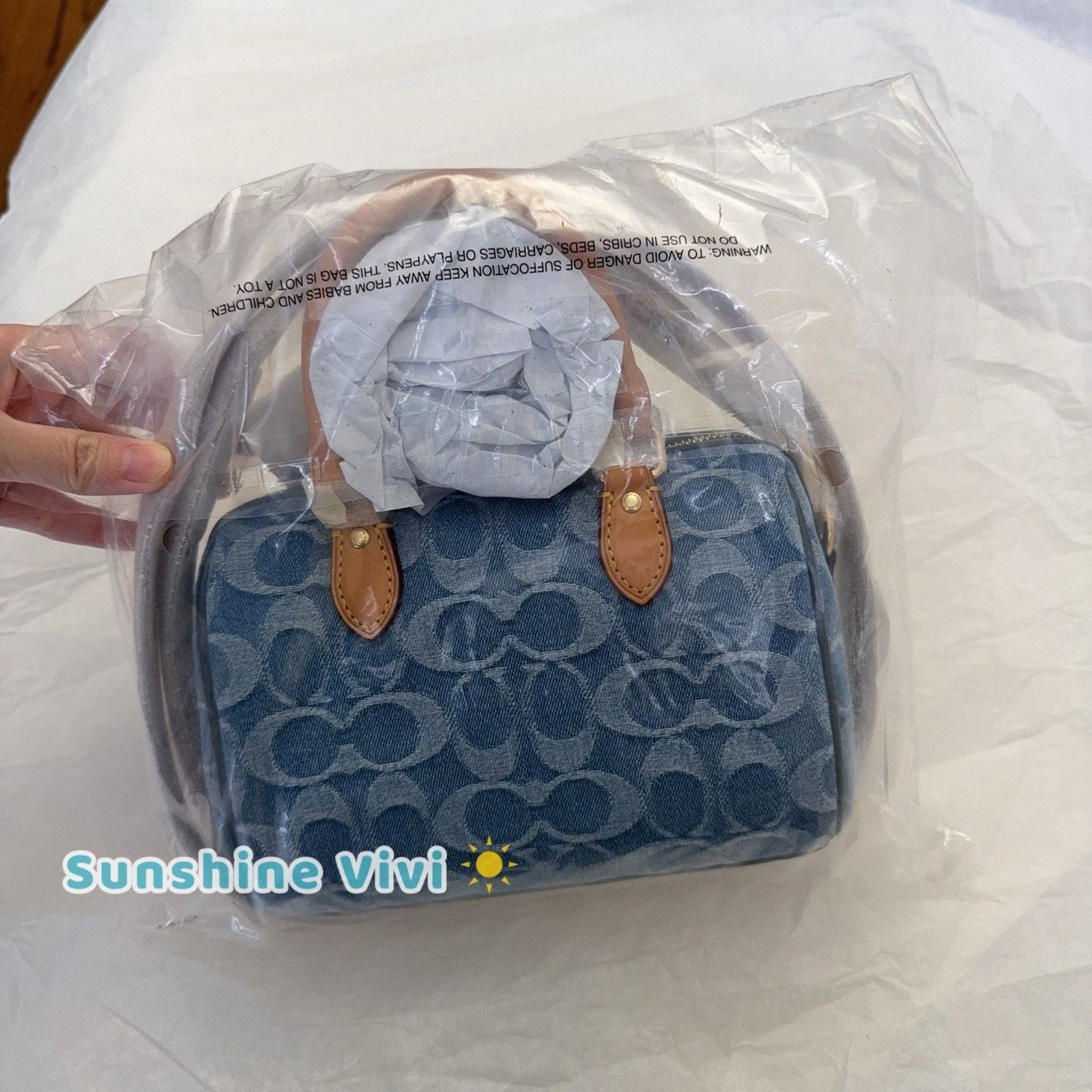 Coach NWT COACH Mini Rowan Crossbody Bag Signature Denim CDQ36 Size ONE SIZE - 14 Thumbnail