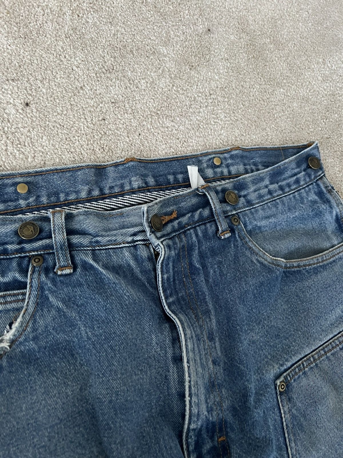 Carhartt × Vintage Vintage distressed baggy carhartt double knees jeans Size US 37 - 3 Thumbnail