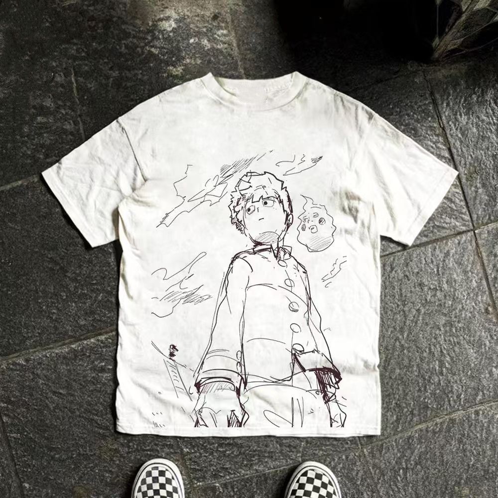 Vintage White street washed retro trend boy print t-shirt Size US M / EU 48-50 / 2 - 1 Thumbnail