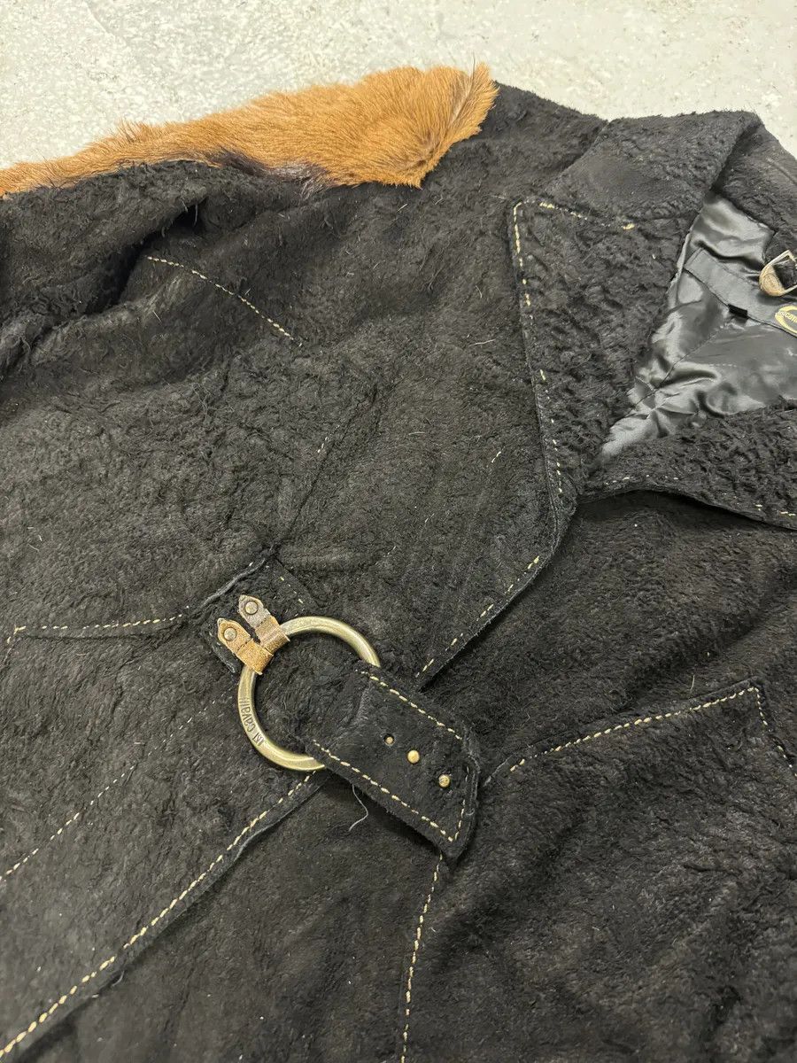 Just Cavalli 2000s Cavalli Black & Brown Fur Effect Distressed Blazer Size US S / EU 44-46 / 1 - 7 Thumbnail