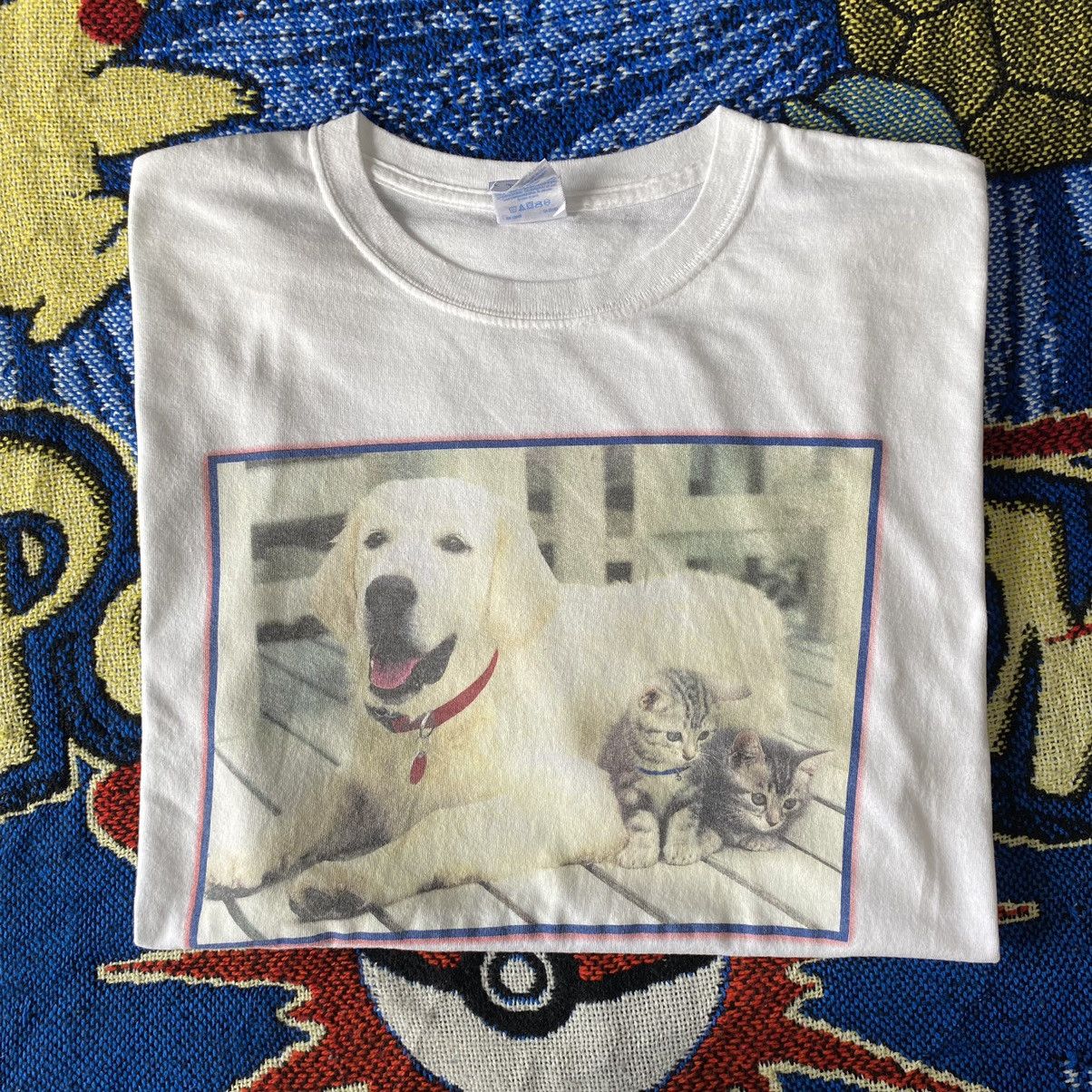 Japanese Brand Vintage Dog And Cat T Shirt Size US L / EU 52-54 / 3 - 2 Thumbnail