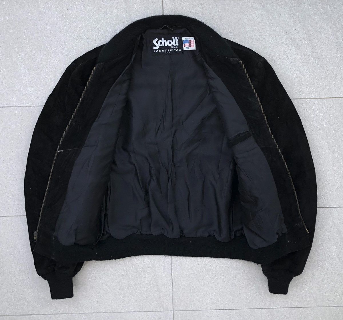 Schott Vintage SCHOTT NYC Suede Leather Bomber Jacket USA 🇺🇸 Size US M / EU 48-50 / 2 - 6 Thumbnail