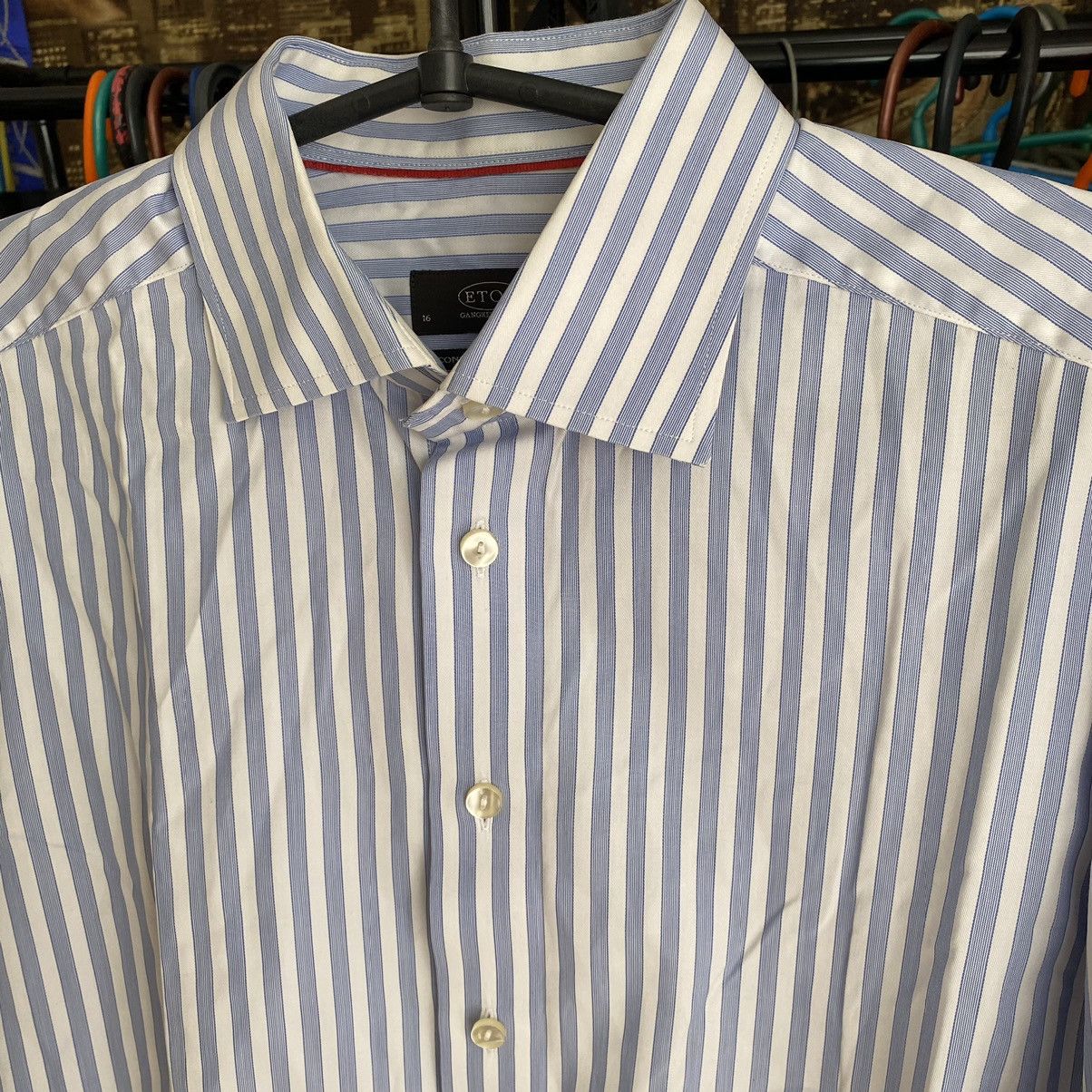 Eton Eton Contemporary Blue Button Up Long Sleeve Shirt Size US M / EU 48-50 / 2 - 2 Thumbnail