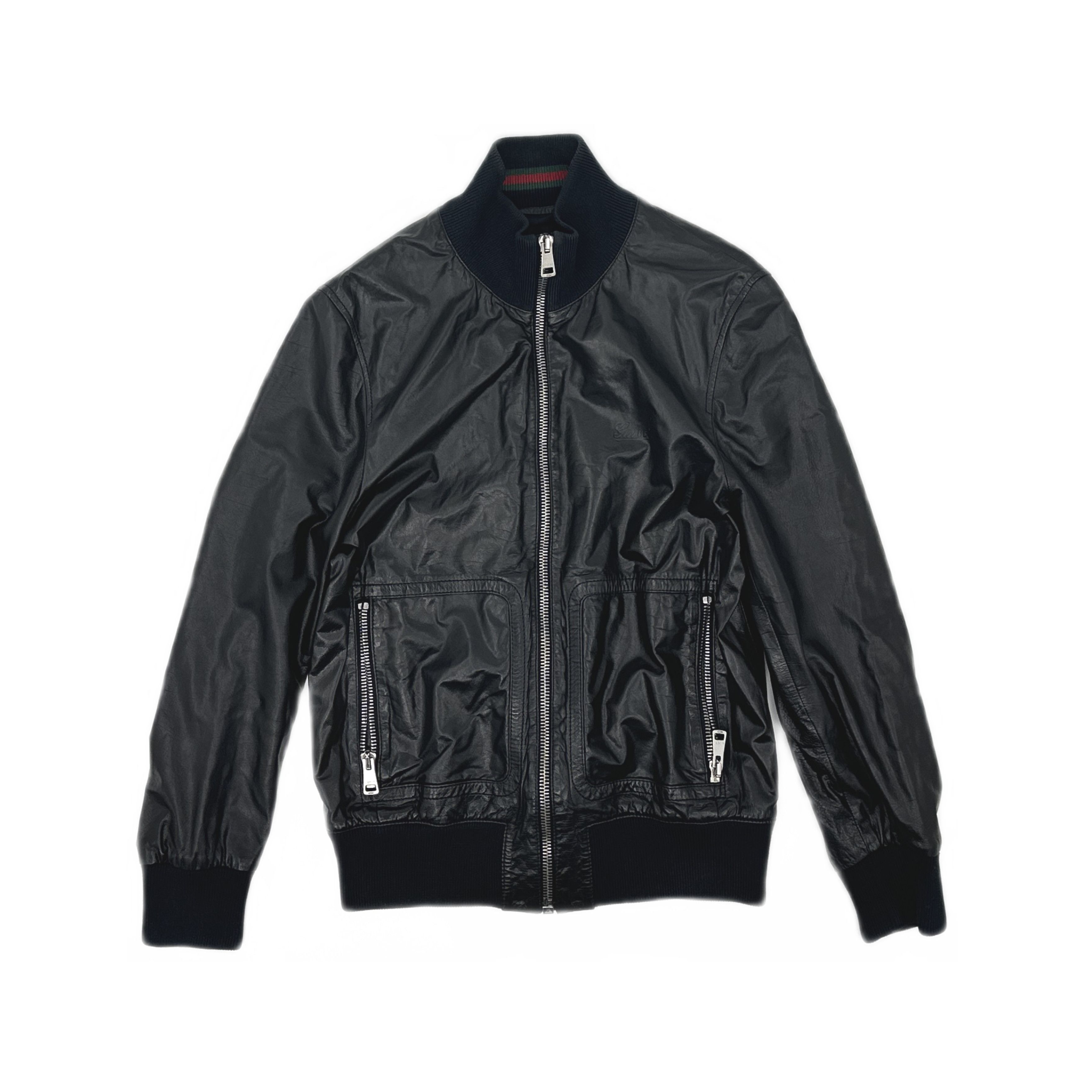 Gucci × MLB Gucci x MLB AW18 Pirates Black Leather Bomber Varsity