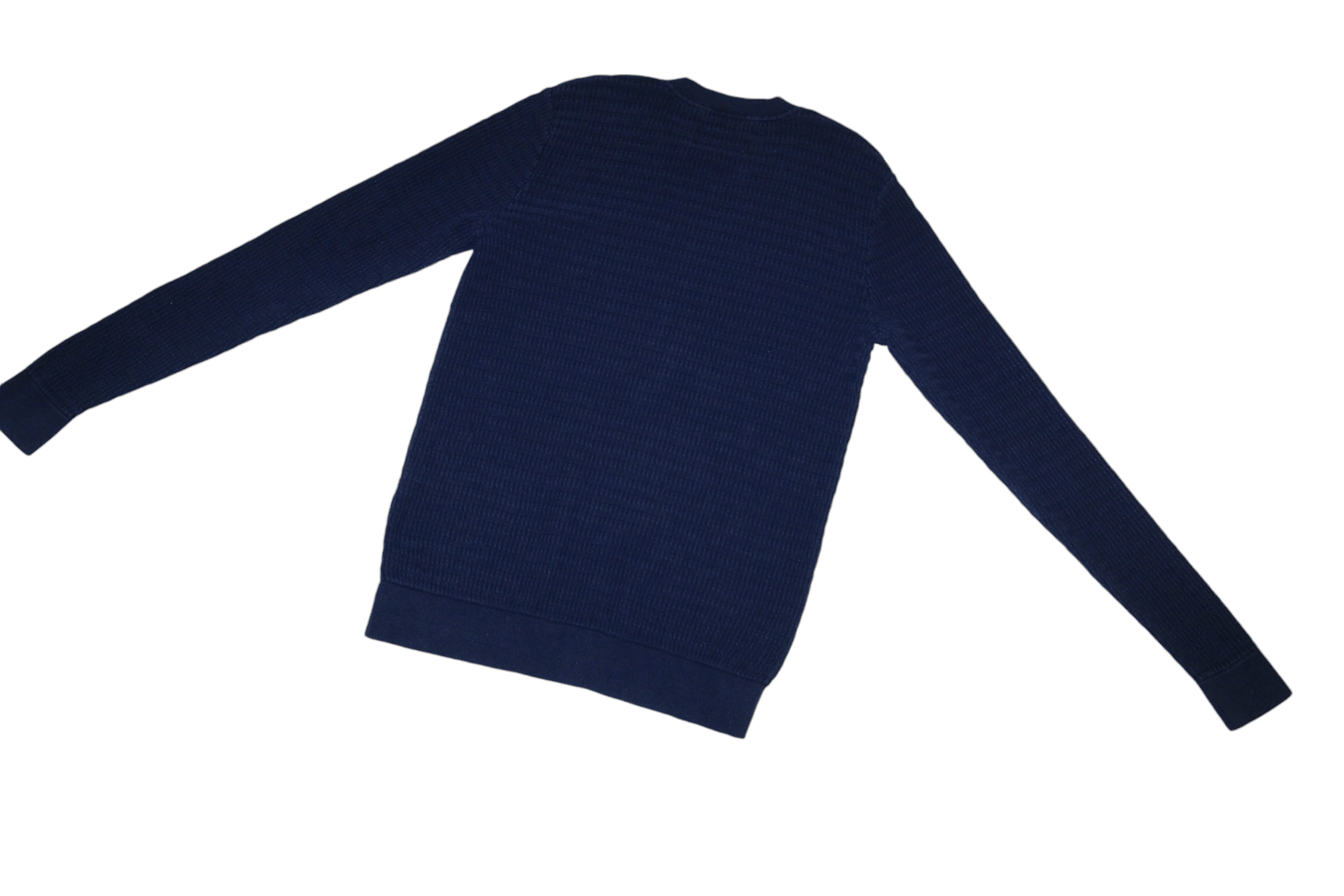 Folk Folk Indigo Dyed Cotton Rib Knit Crew Neck Jumper Size US S / EU 44-46 / 1 - 8 Thumbnail
