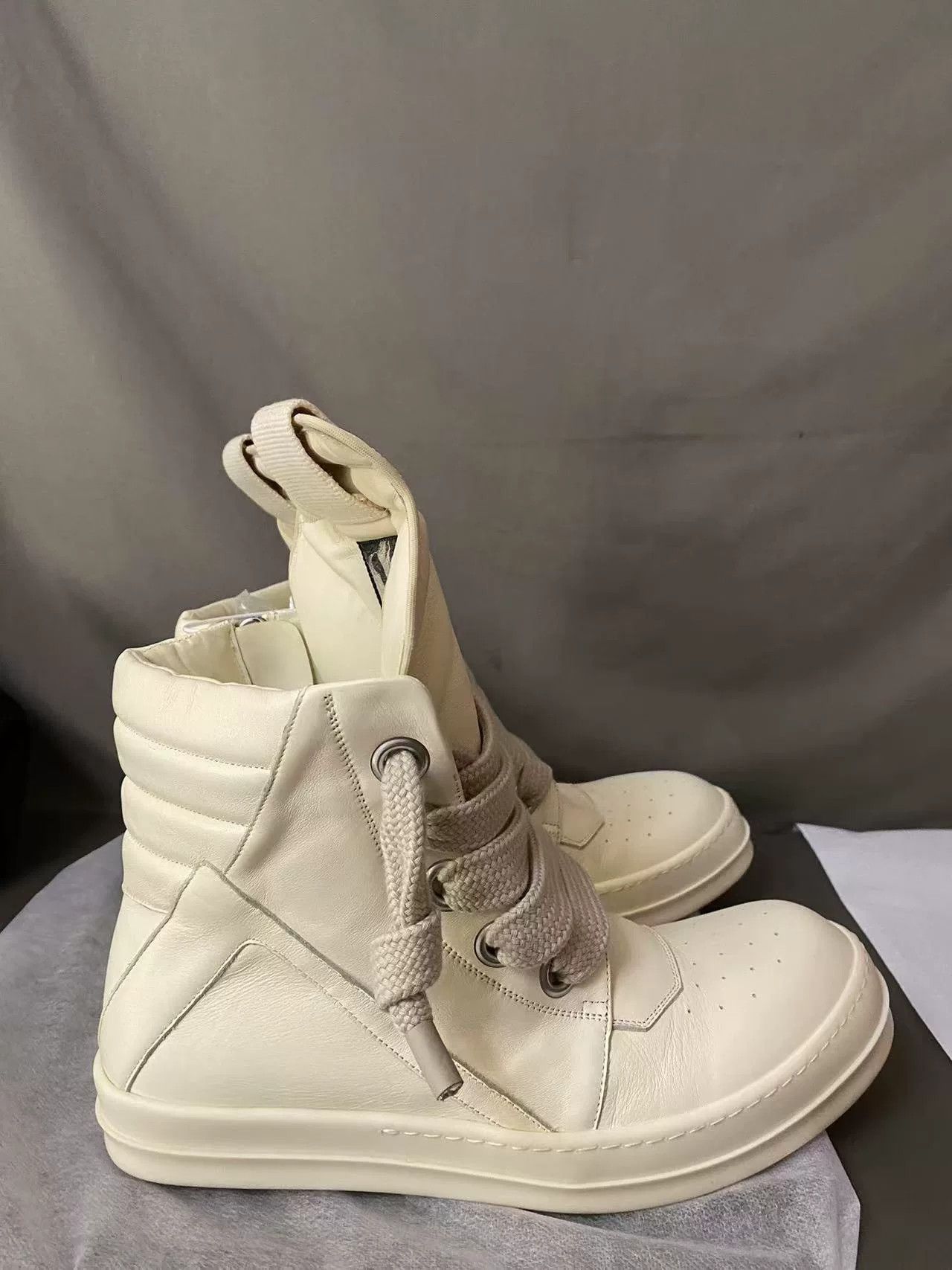 Rick Owens Rick Owens White Hitop Sneakers 45 Men Size US 12 / EU 45 - 1 Thumbnail