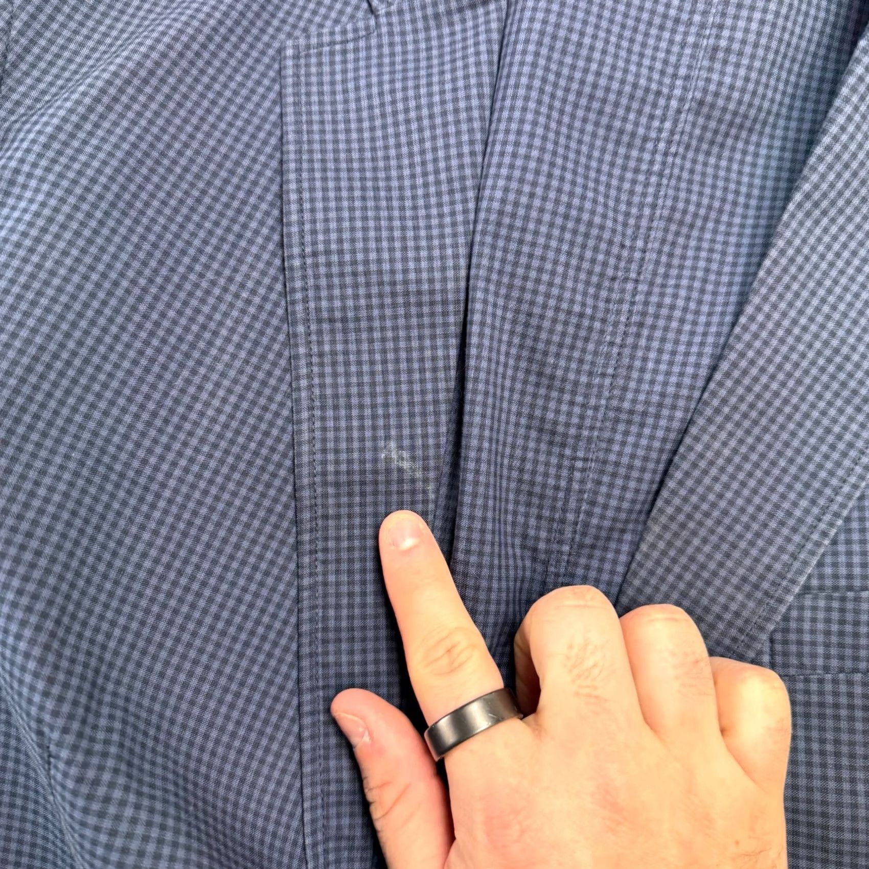 Uniqlo Uniqlo Blazer Mens S Navy Blue Gingham Check Lightweight Unstructured Jacket Size 36R - 4 Thumbnail