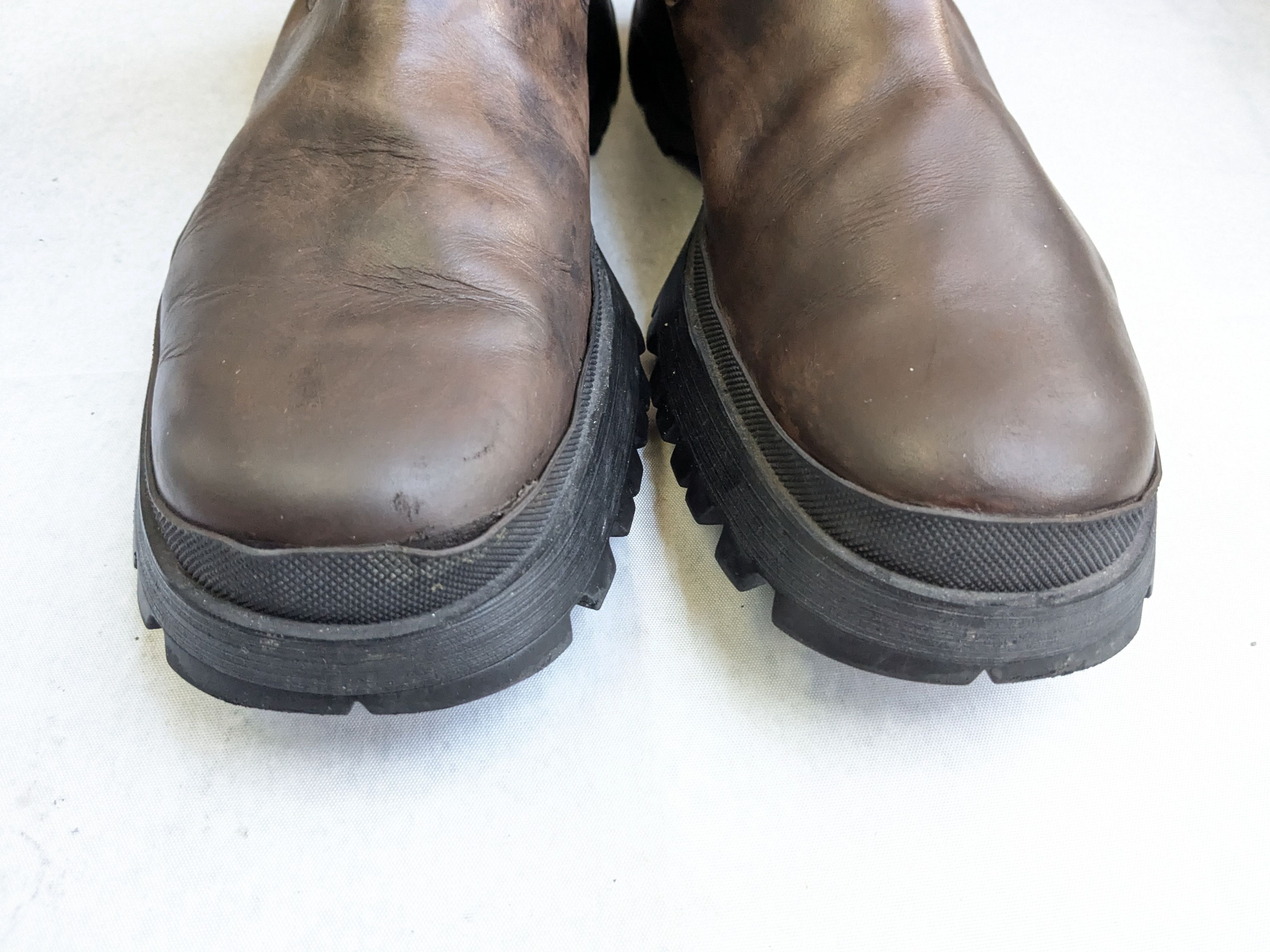 Prada Brixxen Chelsea Boots Brown 9 Leather Chunky Platform Y2K Size US 9 / EU 42 - 4 Thumbnail