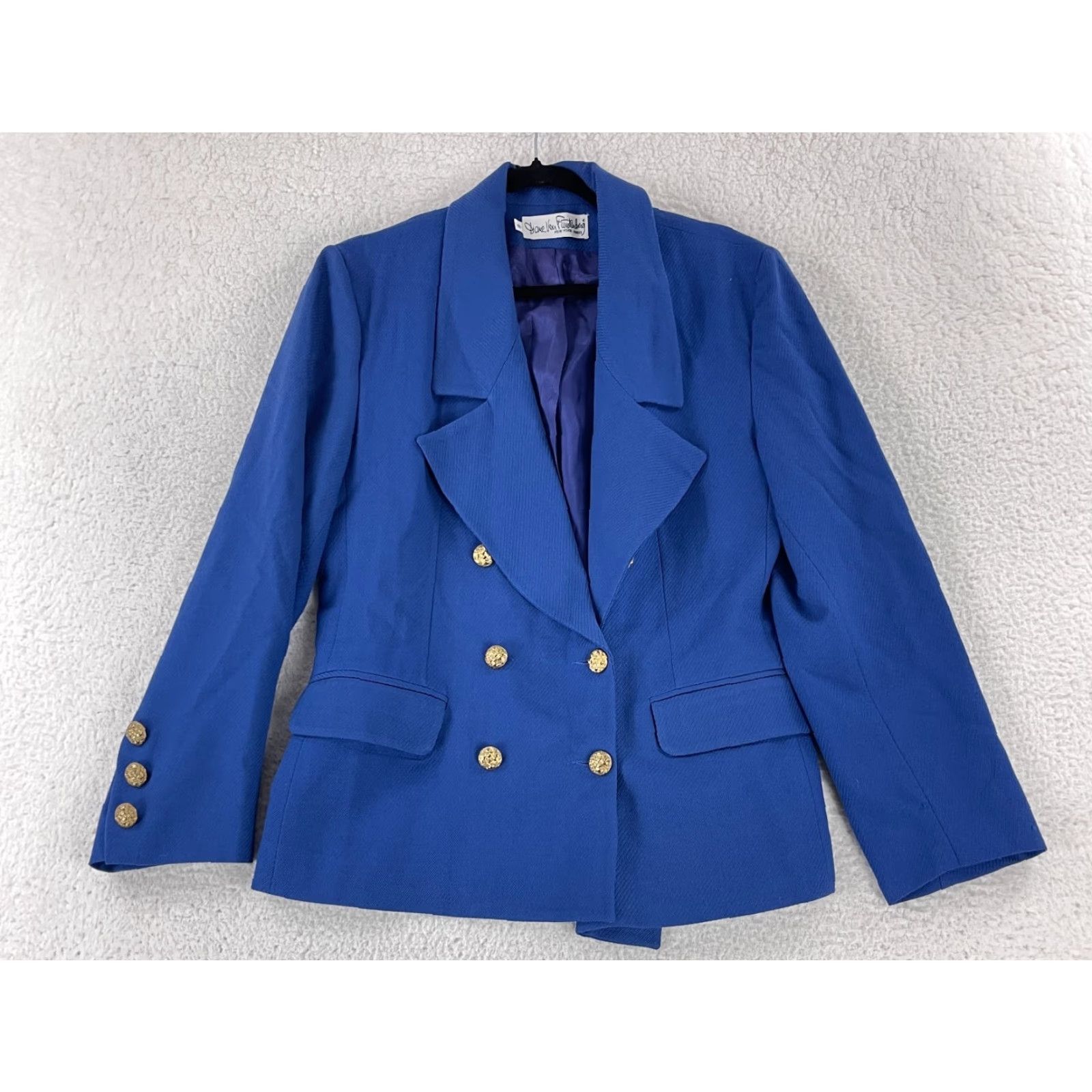 Diane von Furstenberg Diane Von Furstenberg Blazer Jacket Womens 6 Blue 100% Wool VTG Made in USA Jacket Women 6 Blue Wool VTG Size M / US 6-8 / IT 42-44 - 2 Thumbnail