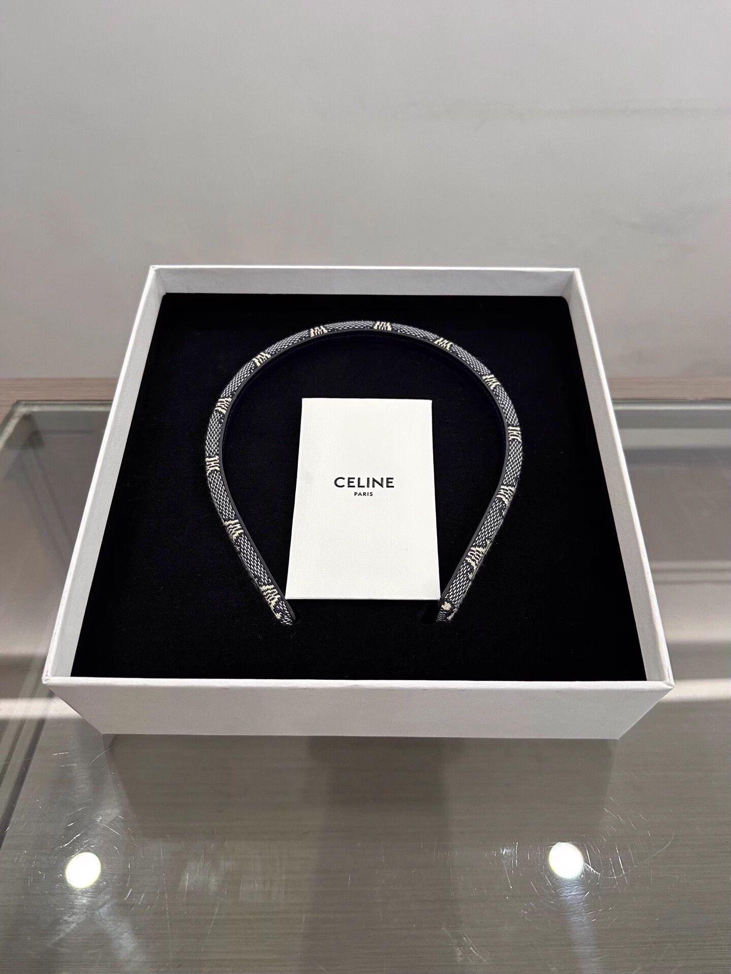 Celine Celine Triomphe Logo Denim Headband Size ONE SIZE - 1 Thumbnail