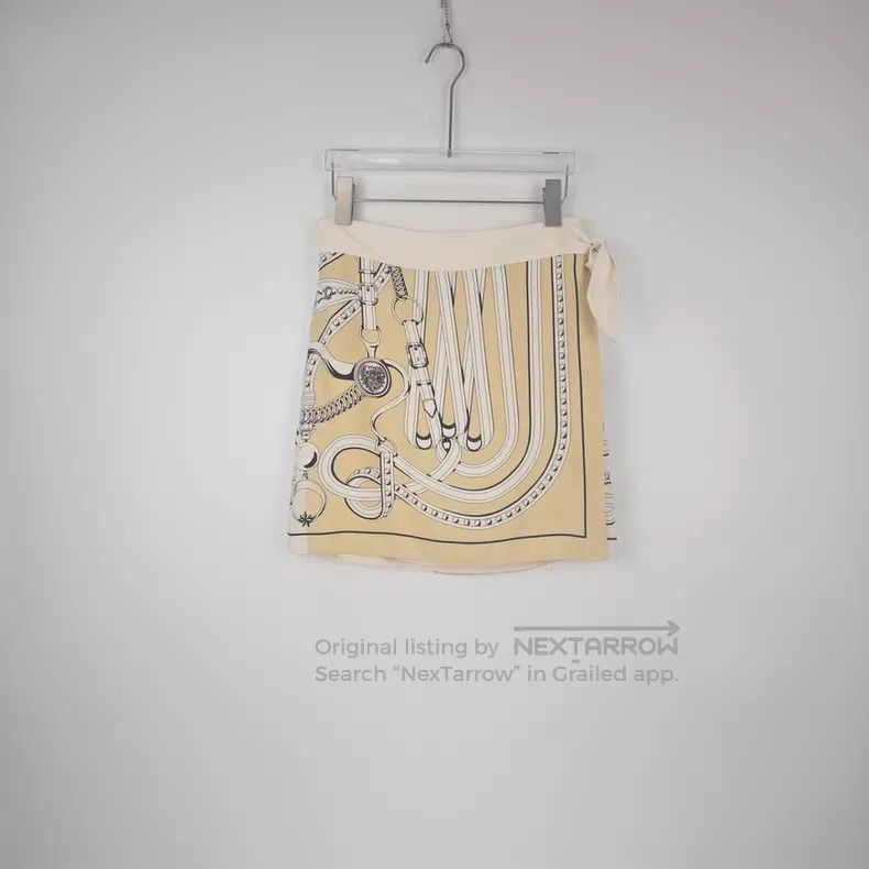 Hermes Hermes Off-white Rope Pattern Silk Short Skirt Size 24" / US 00 / IT 34 - 3 Thumbnail