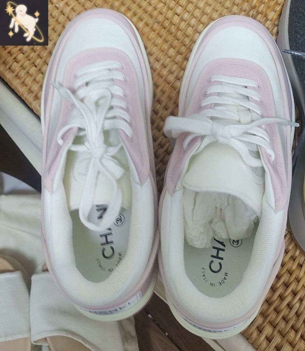 Chanel Chanel Pink Lowtop Sneakers 39 Women Size US 8.5 / IT 38.5 - 1 Thumbnail