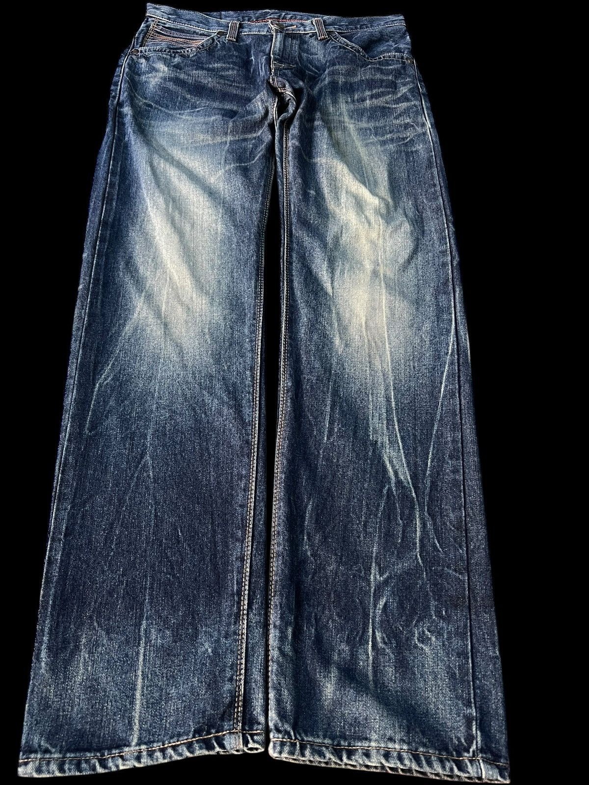 Edwin × If Six Was Nine × Le Grande Bleu (L.G.B.) EDWIN EXCLUSIVE VINTAGE BLUE DENIM NICE DESIGN VERY RARE Size US 33 - 1 Thumbnail