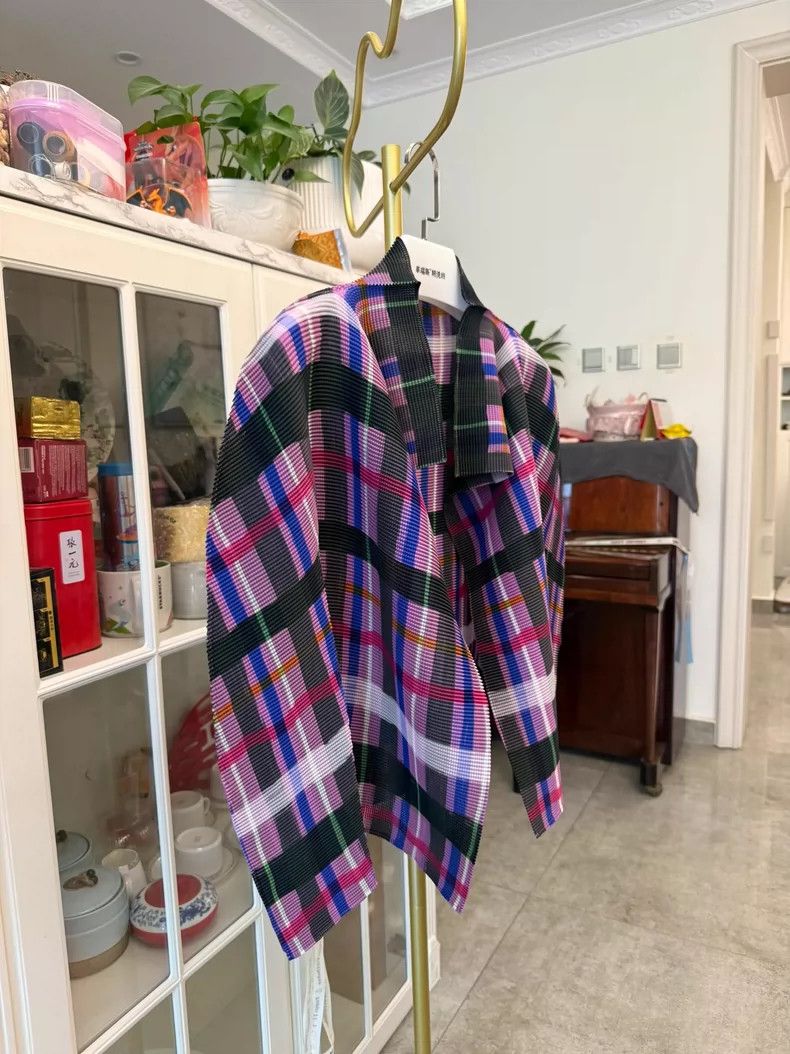 Issey Miyake issey miyake size:one size Checked cardigan 2505-Nextarrow Size XXS / US 00 / IT 34 - 2 Thumbnail