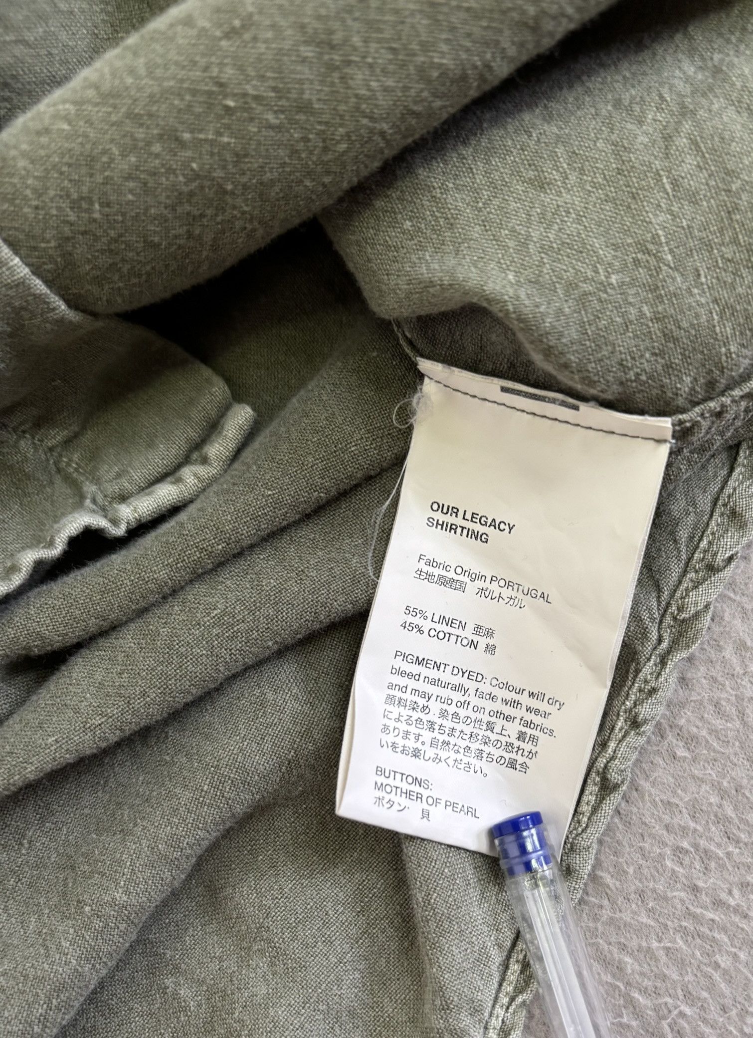Our Legacy OUR Legacy Khaki shirt Linen size 48 Size US M / EU 48-50 / 2 - 17 Thumbnail